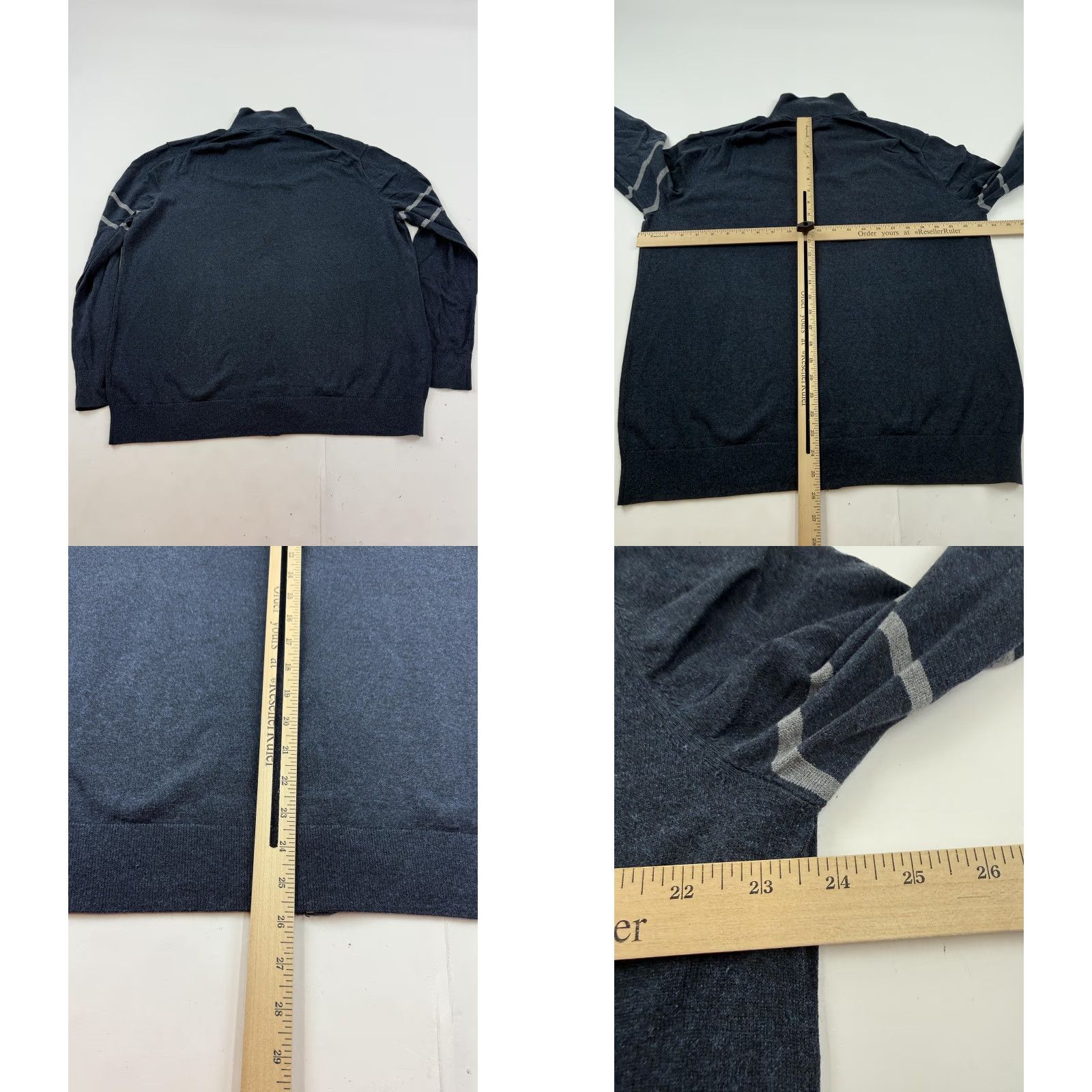Banana Republic VINTAGE Banana Republic Sweater Mens XL Blue Full Zip Mock Neck Silk Cashmere Blend Size US XL / EU 56 / 4 - 8 Thumbnail