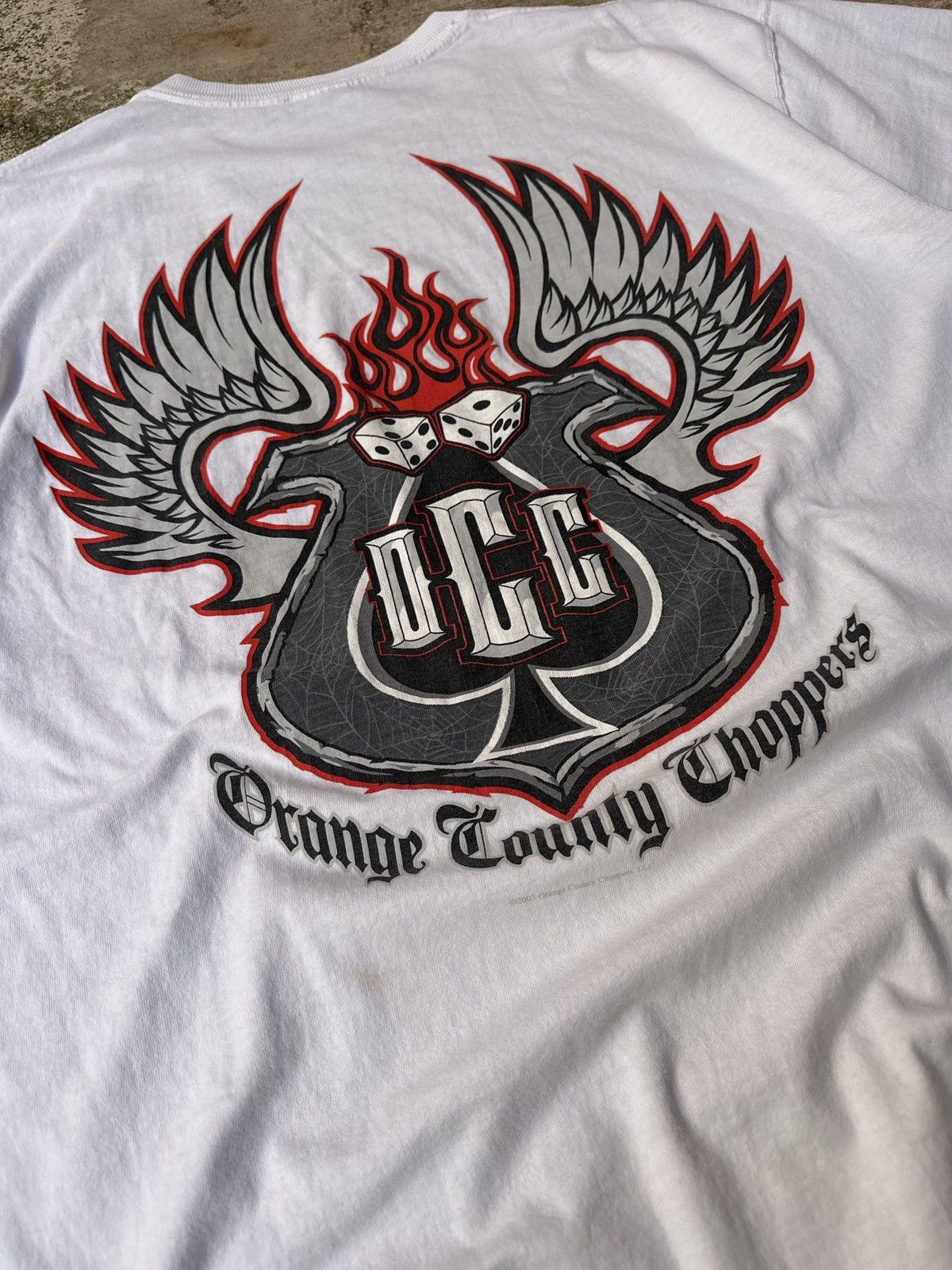 Vintage × West Coast Choppers Vintage 90s White Orange County Choppers T-Shirt XL Size US XL / EU 56 / 4 - 2 Thumbnail