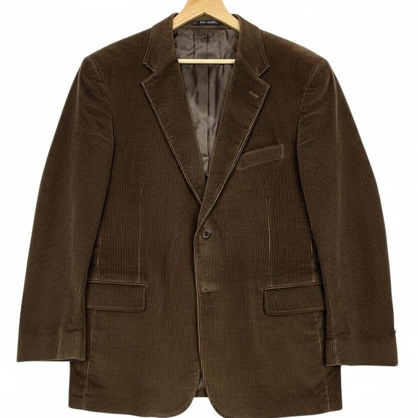 Stafford Stafford Mens Blazer 44R Brown Corduroy Academia Elbow Patch Size 44R - 1 Thumbnail