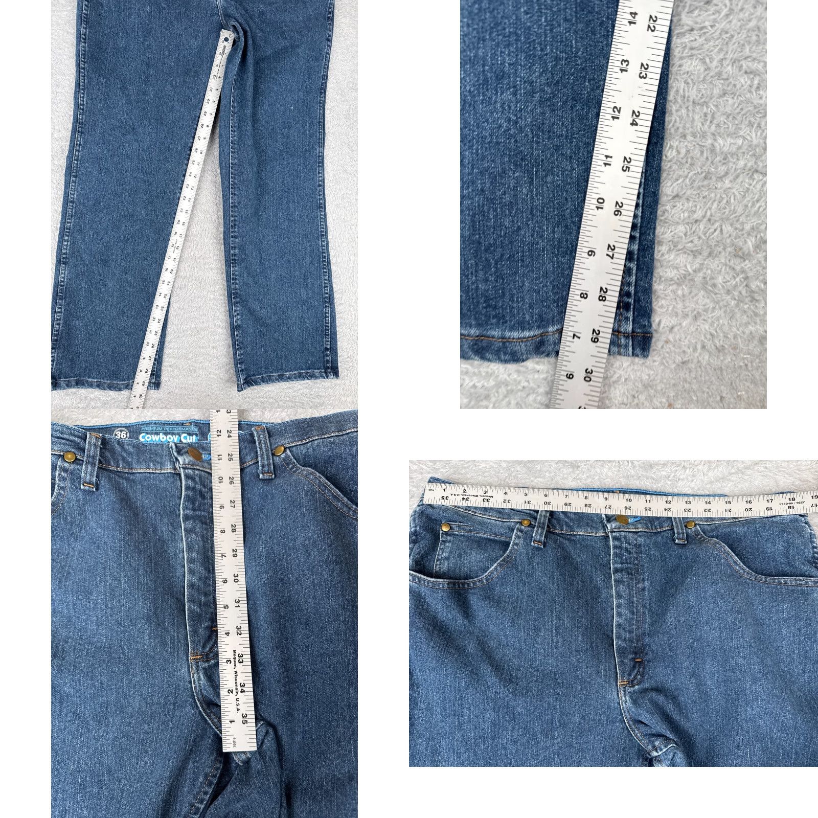 Wrangler Wrangler Jeans Mens 38 Blue Denim Slim Fit Cowboy Cut Premium Performance 38x30 Jeans Size US 38 / EU 54 - 8 Thumbnail