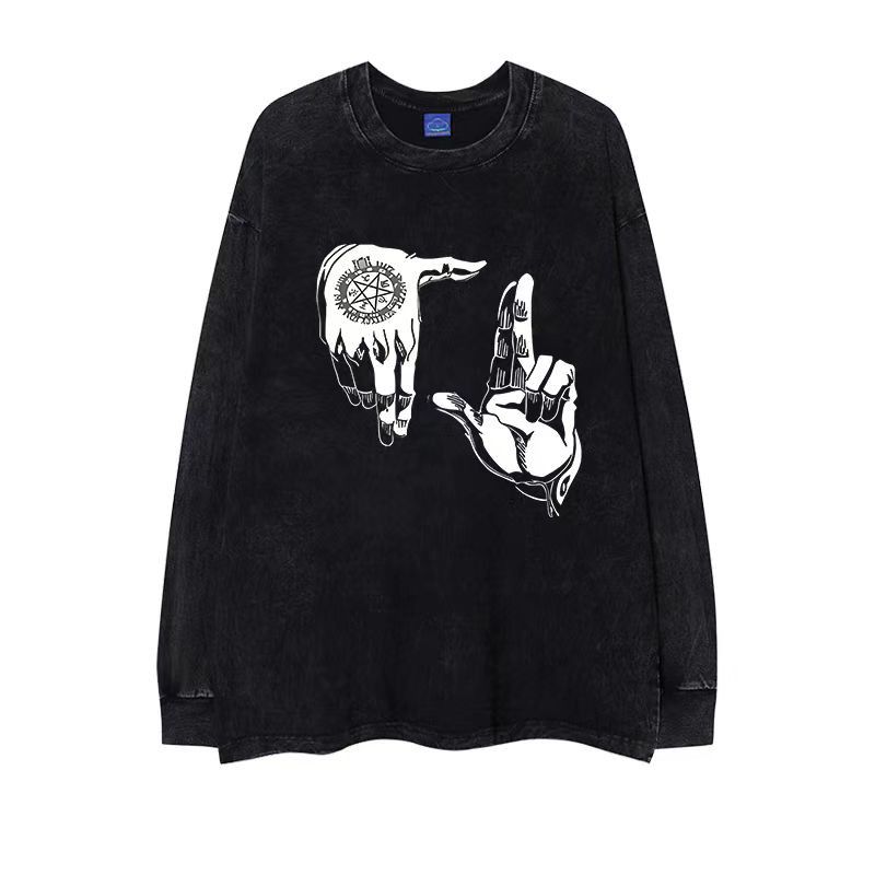 Japanese Brand × Vintage Vintage Hip Hop Hand Printed Aged Long Sleeve T-Shirt Size US XXL / EU 58 / 5 - 1 Thumbnail