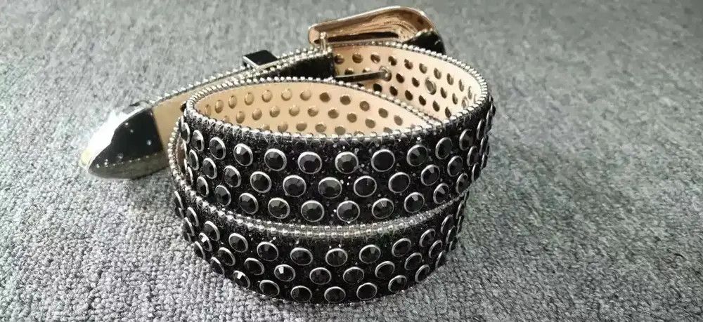 Japanese Brand Black Rhinestone Vintage Belt Size ONE SIZE - 3 Thumbnail