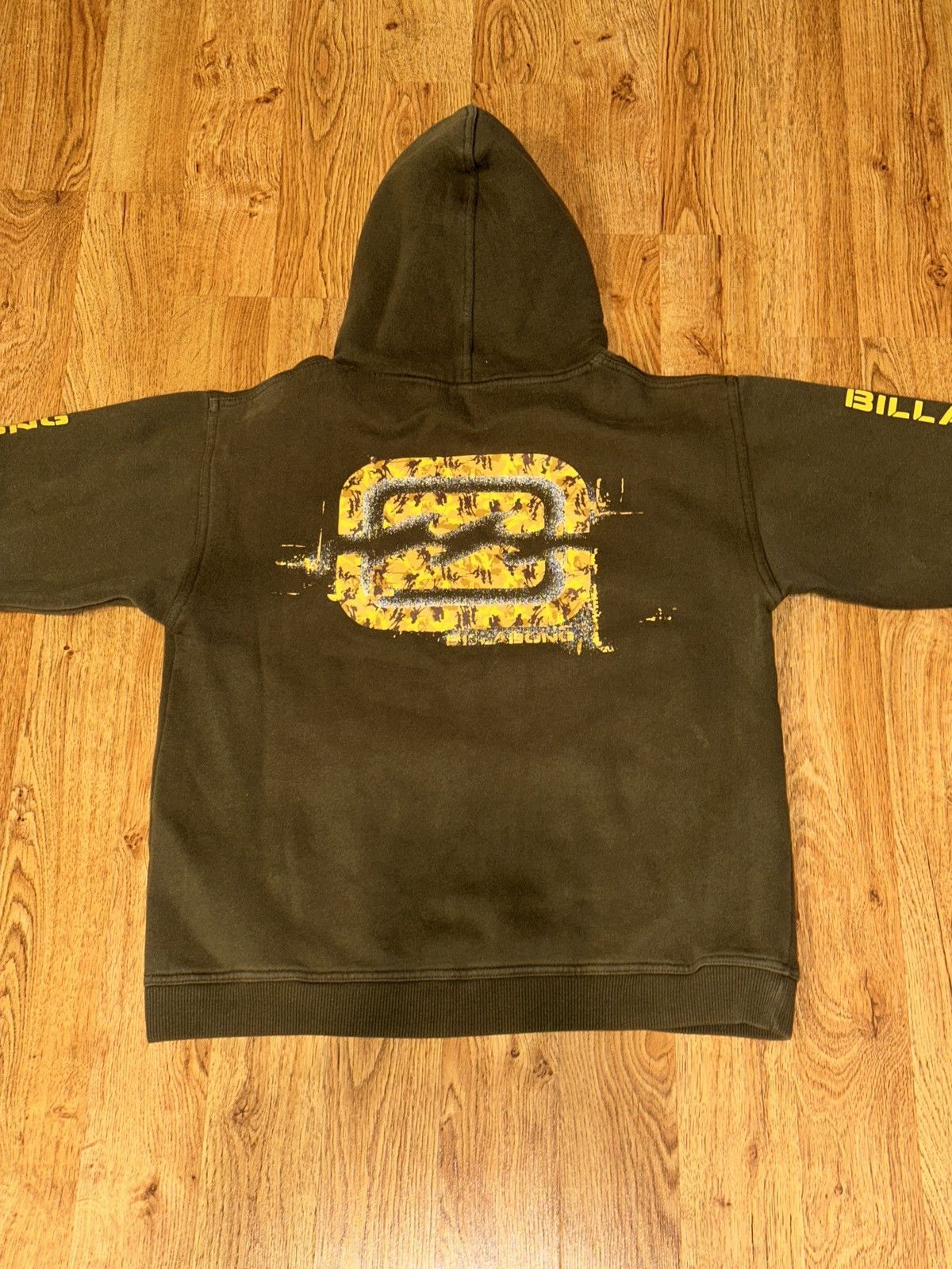 Billabong VTG 2000s Billabong Surf Olive Logo Spellout Hoodie RARE Size US M / EU 48-50 / 2 - 10 Thumbnail