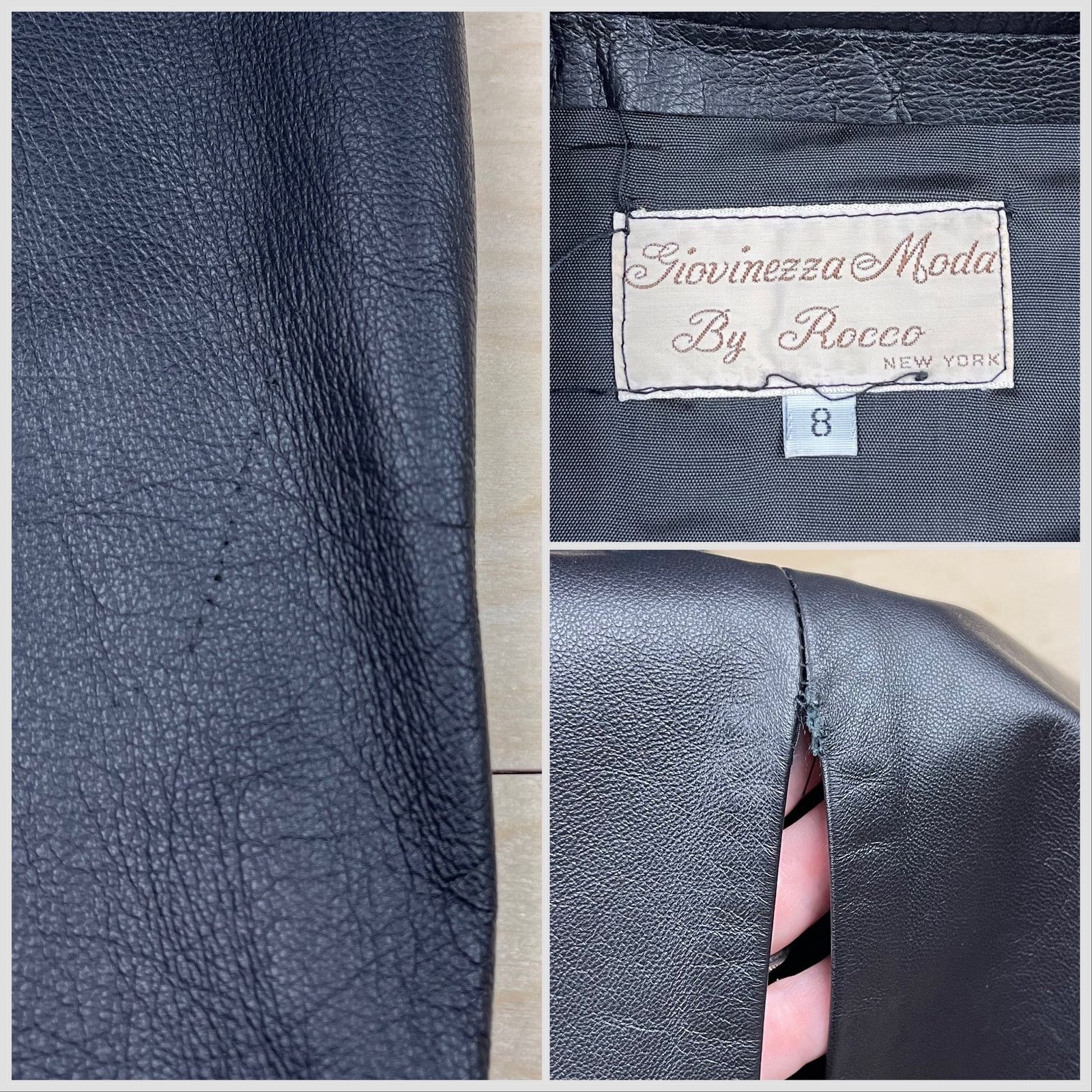 Vintage Vintage 1980s Black Leather Pencil Mini Skirt Size 26" / US 2 / IT 38 - 4 Thumbnail