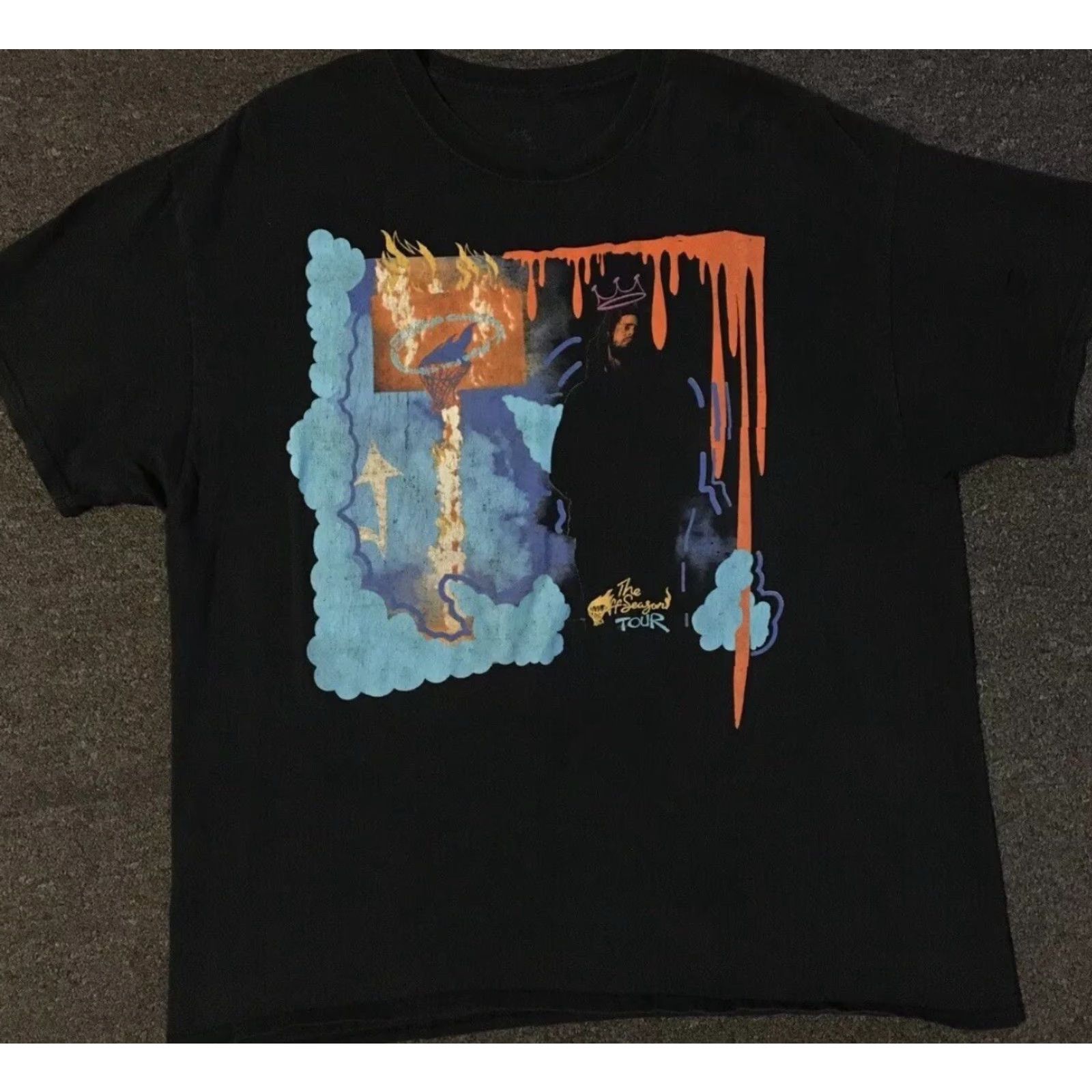Travis Scott VINTAGE J COLE Faded Distressed Offseason Tour Shirt XL Concert Hip Hop Grunge Y2K Size US XL / EU 56 / 4 - 2 Thumbnail