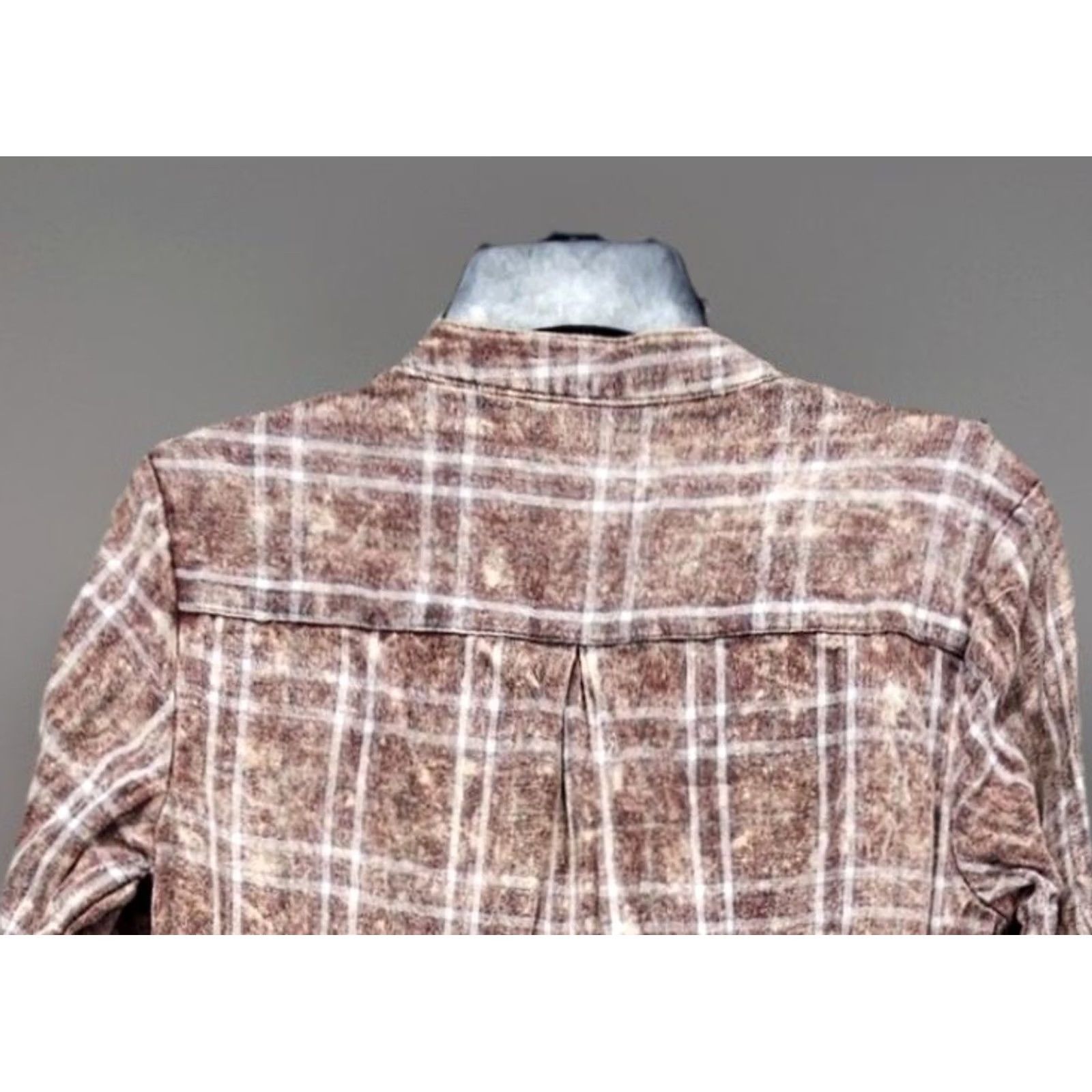 Vintage VINTAGE? CowGirl Women's Western Plaid Acid Wash Flannel Shirt Tunic M Pink Crazy Train Shirt Women Medium Pink Plaid Western Boho Tunic Button-Up Size M / US 6-8 / IT 42-44 - 7 Thumbnail