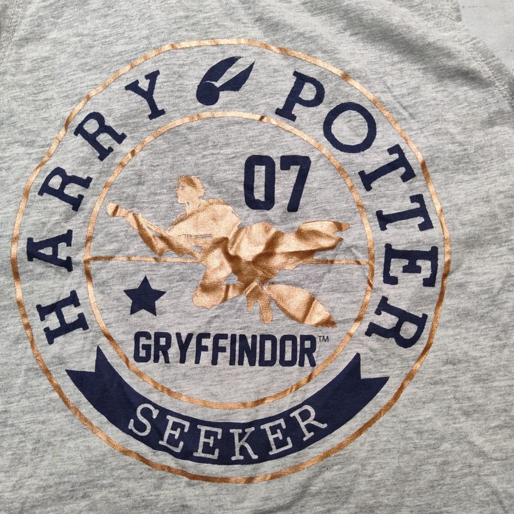 Vintage HARRY POTTER GRYFFINDOR Quidditch SEEKER Women Small Gray Sleepwear Tank NEW Size ONE SIZE - 3 Thumbnail