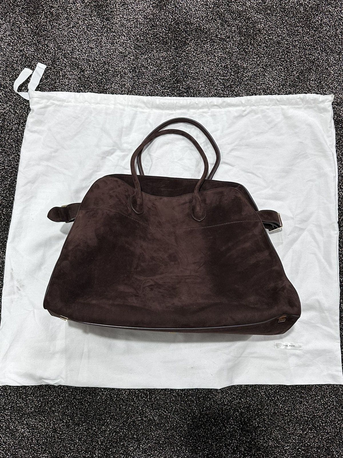 The Row The Row Soft Margaux 17 Brown Suede Leather Top Handle Bag Size ONE SIZE - 12 Thumbnail