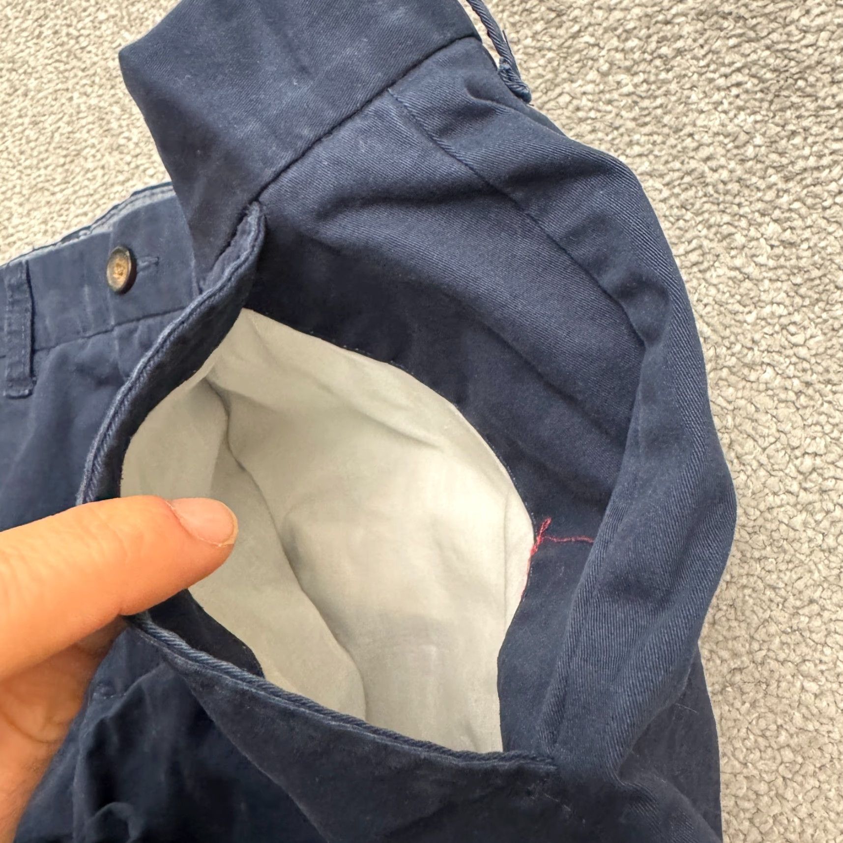 Tommy Hilfiger Tommy Hilfiger Tailored Fit Chino Pants Mens 34x34 Navy Blue Straight Leg Cotton Size US 34 / EU 50 - 5 Thumbnail