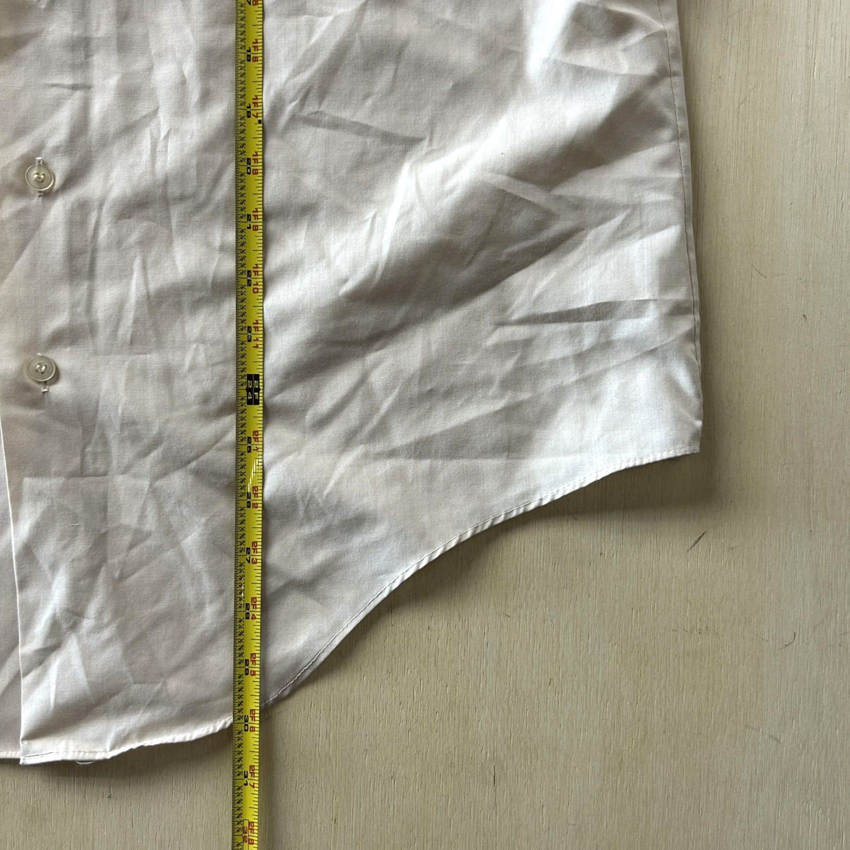 Vintage VINTAGE Permanent Press Dress Shirt Mens 15.5 Beige Short Sleeve USA Size 42R - 4 Thumbnail