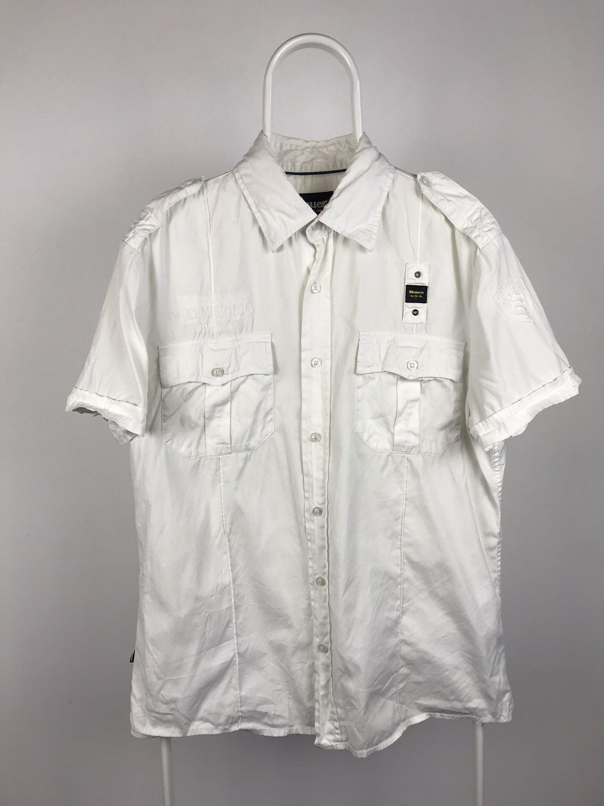 Vintage Vintage Blauer USA Military Style White Shirt Size US L / EU 52-54 / 3 - 1 Thumbnail