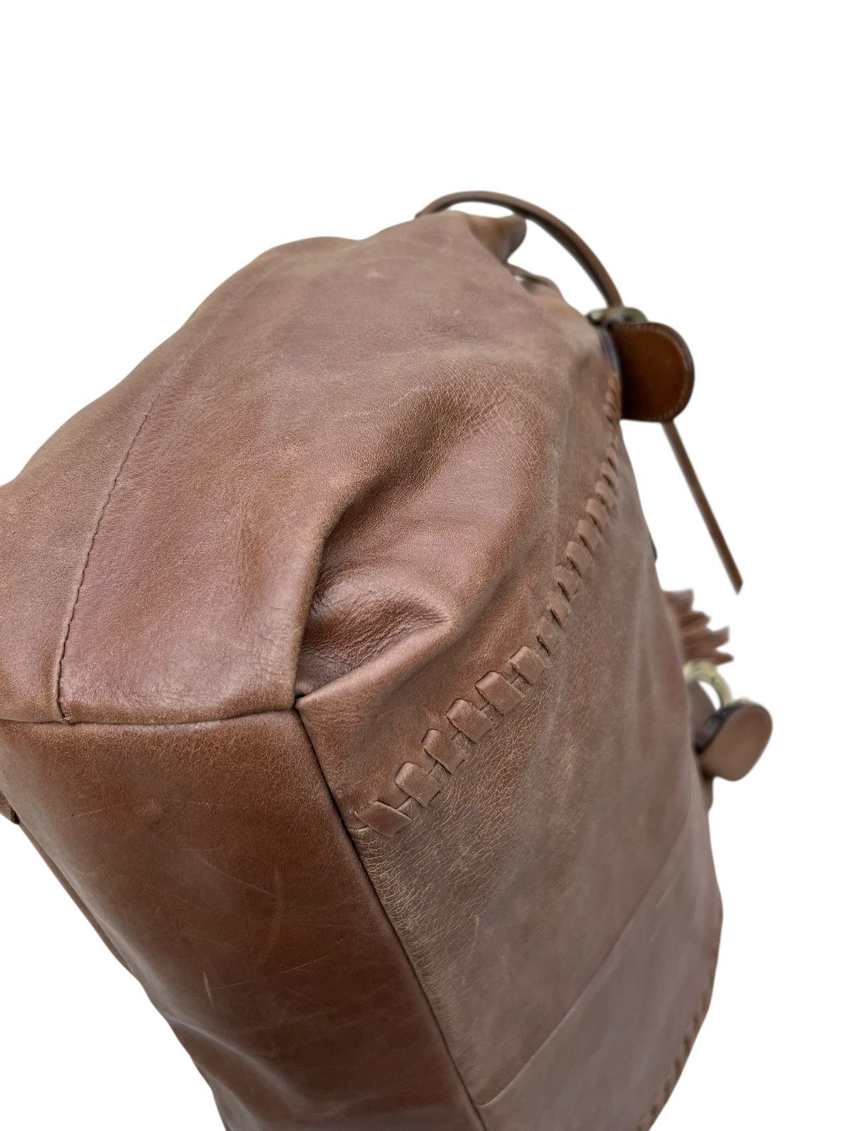 Leather Vintage Sazaby Japan Scratches Patina Leather Shoulder Bag Size ONE SIZE - 17 Thumbnail