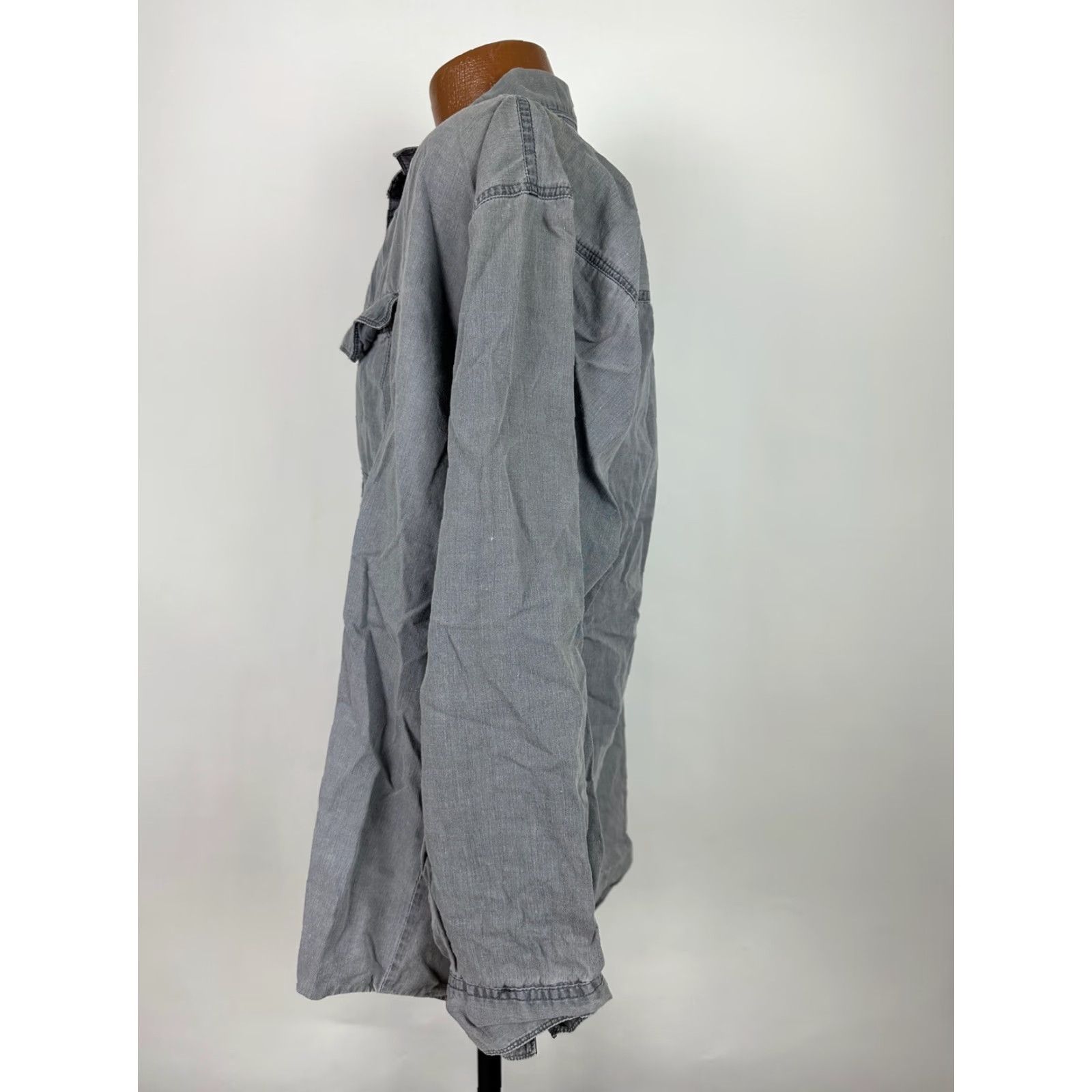 Vintage VINTAGE Todays News Shirt Men L Gray Garment Dyed Cotton Button-Up 80s 90s Casual, Grunge, Hipster Mens Size US L / EU 52-54 / 3 - 7 Thumbnail