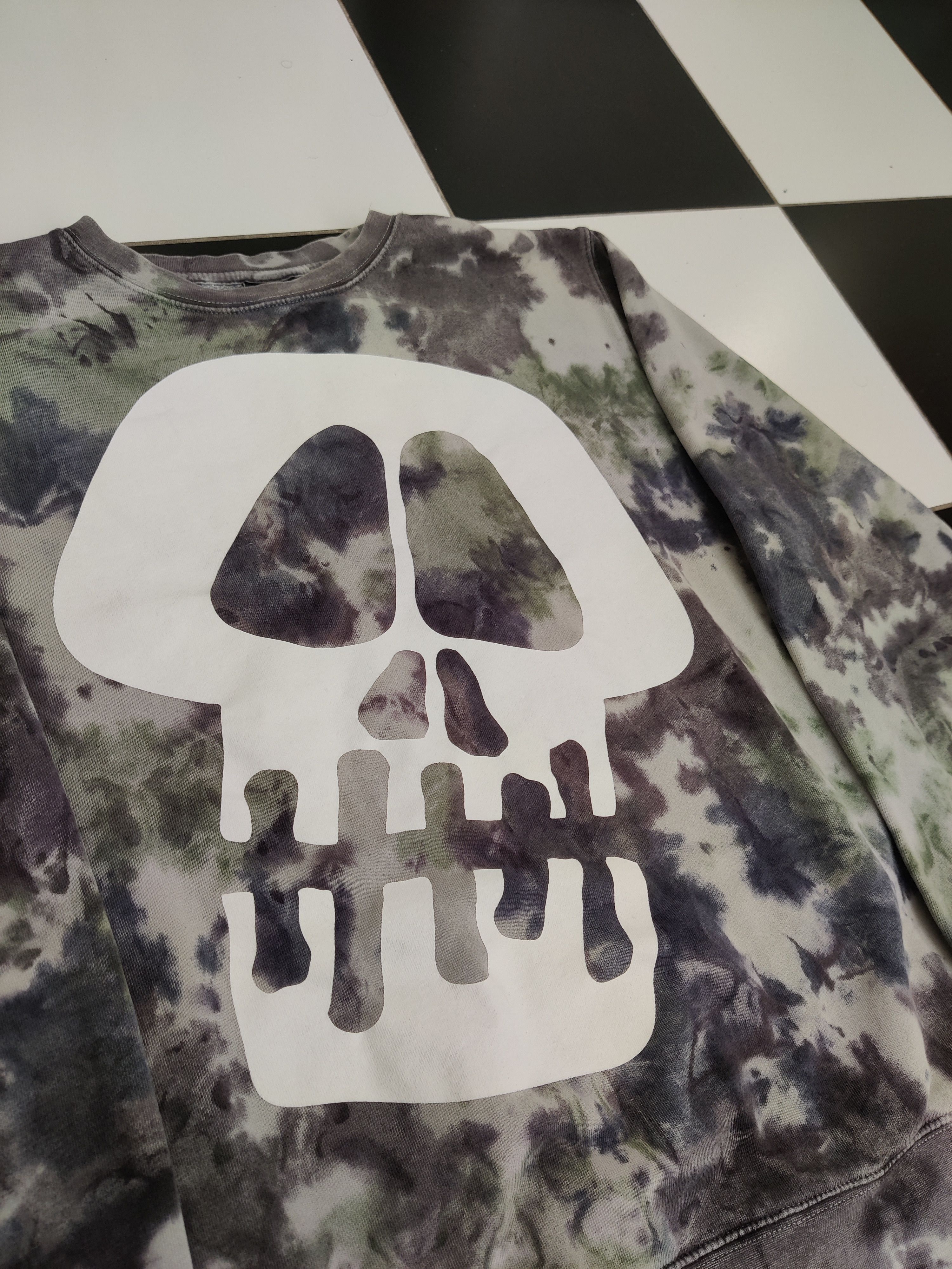 Stussy STUSSY Men's Green Skull Tie Dye Pullover Size US XL / EU 56 / 4 - 2 Thumbnail