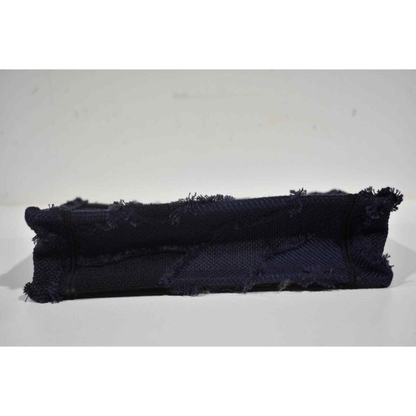 Dior Christian Dior Blue Frayed Mini Book Tote Top Handle Bag Size ONE SIZE - 7 Thumbnail