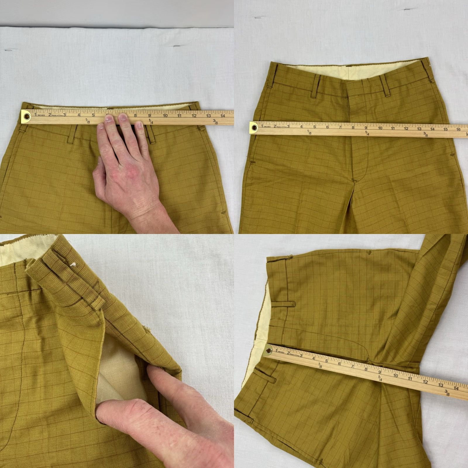 Vintage VINTAGE Koratron Pants Men 28x29 Plaid Yellow Zip 50s 60s Dress Pants Size US 28 / EU 44 - 8 Thumbnail