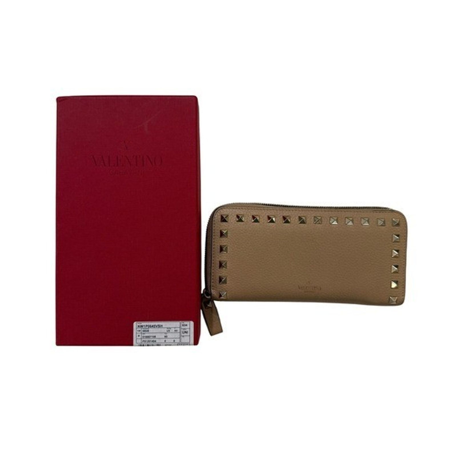Valentino Valentino Rockstud Wallet Tan Leather Garavani Zip BOX COA Size ONE SIZE - 13 Thumbnail