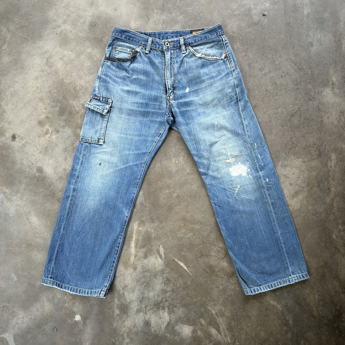Japanese Brand Vintage Big John Distressed Faded Denim Jean Pant W29 Size US 29 - 1 Thumbnail