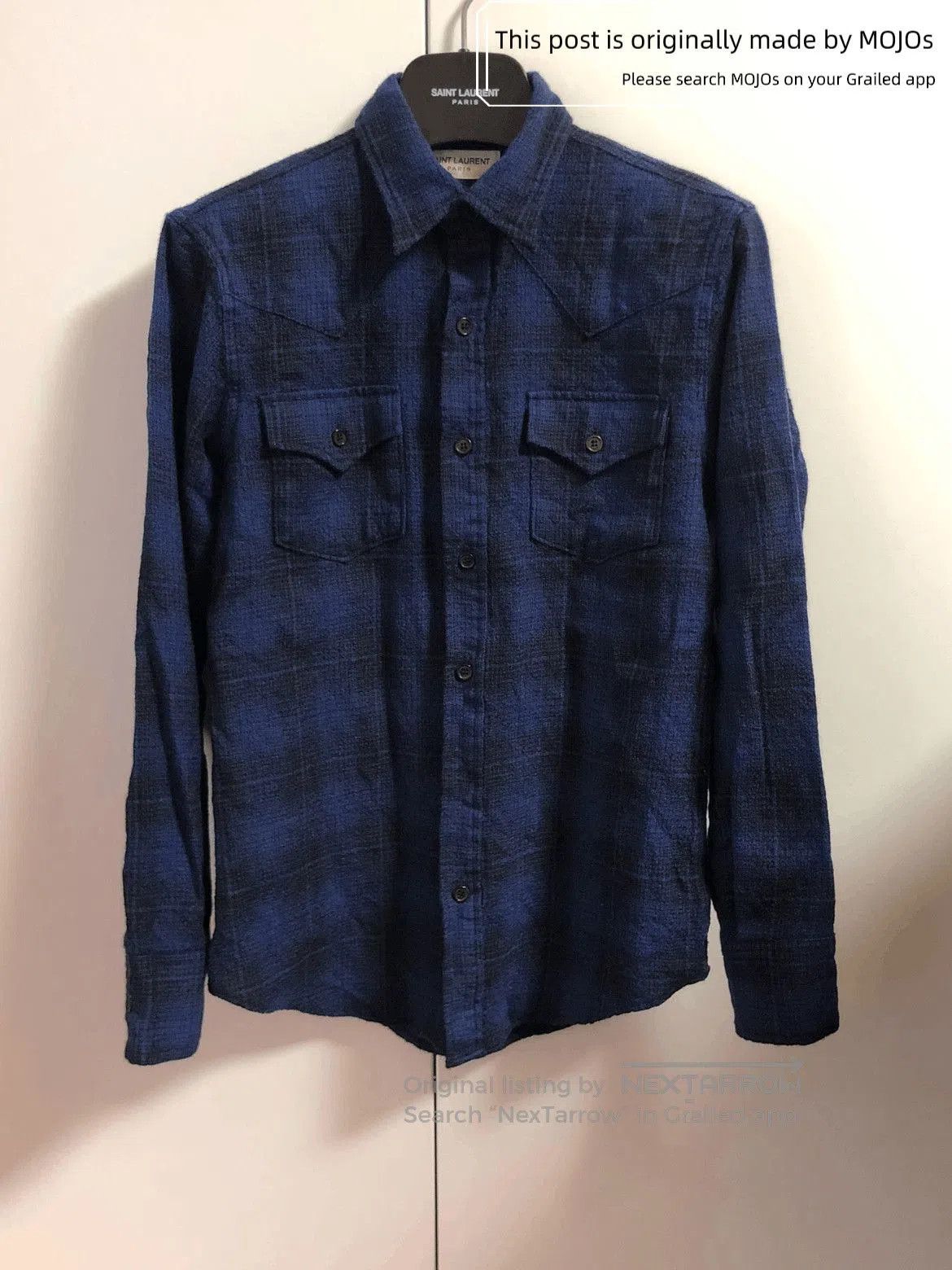 Saint Laurent Paris 16AW Plaid Western Shirt.