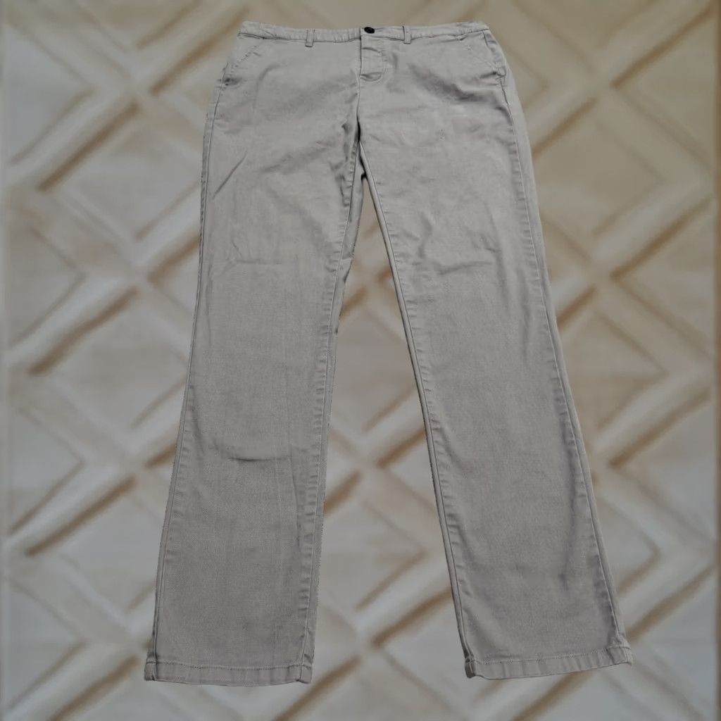 Asos ASOS Design Pants Mens 33x34 Gray Twill Cotton Straight Leg Chino Button Fly Casual Workwear Size US 34 / EU 50 - 1 Thumbnail