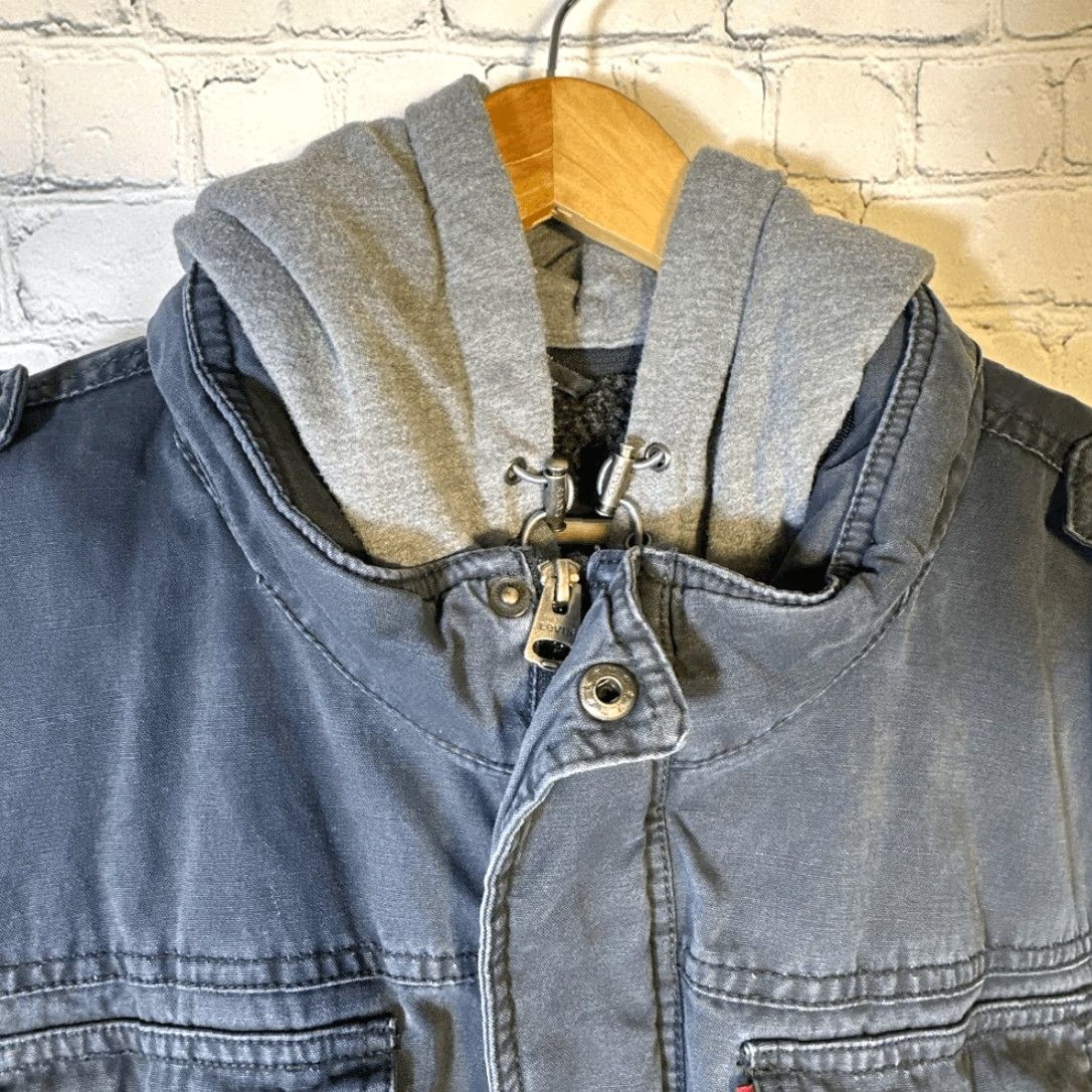 Levi's VINTAGE Levi’s Trucker Jacket Men’s 2XL Navy Faded Sherpa Lined Removable Liner Blue Black Exterior Military Jacket Mens Size US XXL / EU 58 / 5 - 4 Thumbnail