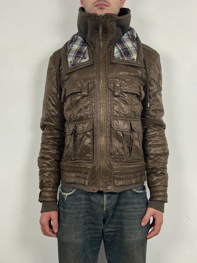 Dolce & Gabbana 2000s Dolce & Gabbana Multi Pockets Cargo Brown Puffer Jacket Size US M / EU 48-50 / 2 - 2 Thumbnail
