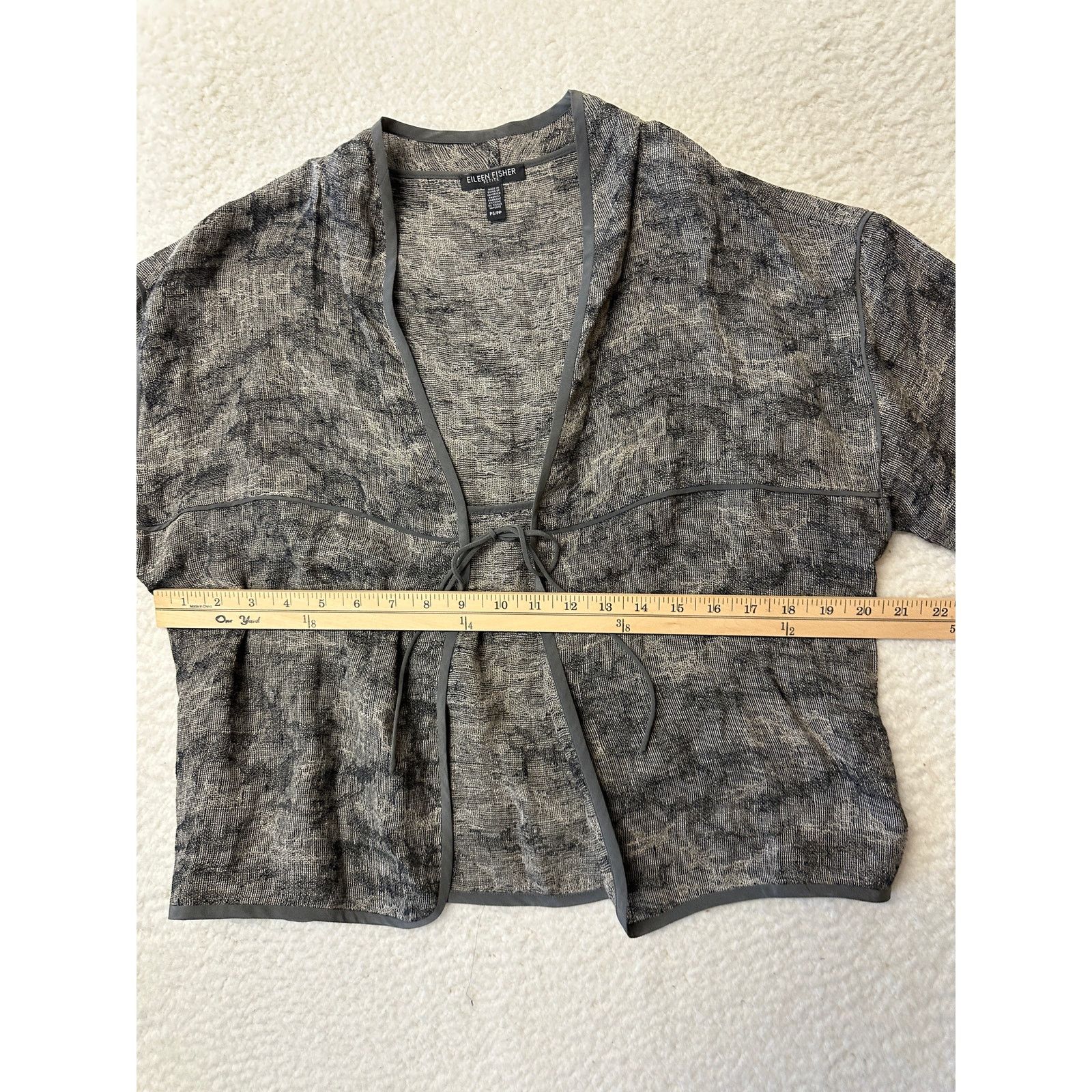 Eileen Fisher Eileen Fisher Tie Front Gauze Jaquard Jacket Small Petite Size S / US 4 / IT 40 - 5 Thumbnail