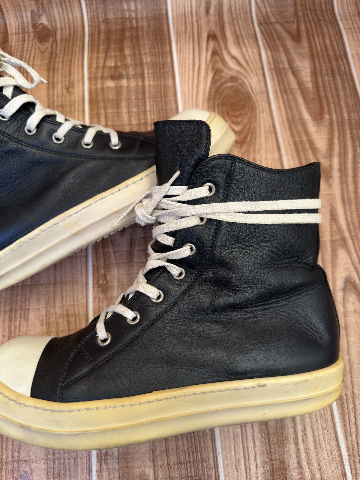 Rick Owens W16 Mainline Rick Owens Black Milk Hightop Sneaks Size US 8 / EU 41 - 8 Thumbnail