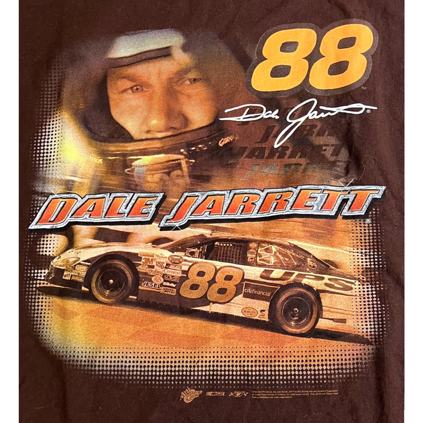 NASCAR VINTAGE Dale Jarrett Sleeveless Shirt Medium 88 Winners Circle NASCAR Brown UPS Logo Graphic Tee Mens M Size US M / EU 48-50 / 2 - 5 Thumbnail