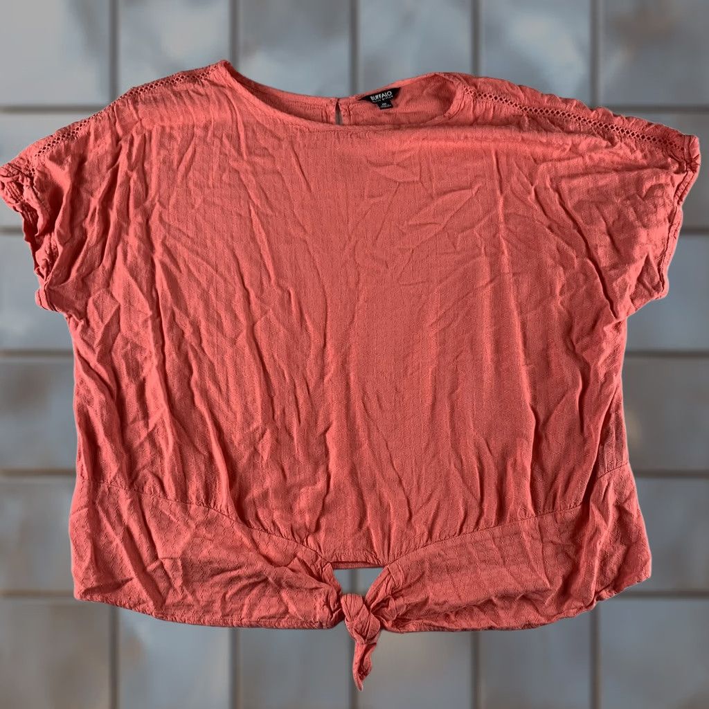 Buffalo David Bitton BUFFALO DAVID BITTON Blouse Womens XXL Coral Viscose Pullover Tie Waist Short Sleeve Size XXL / US 16-18 / IT 52-54 - 1 Thumbnail