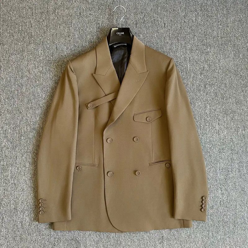 Dior Dior Men's Long Sleeve Wool Coat in Brown 0089 Size US XXL / EU 58 / 5 - 1 Thumbnail