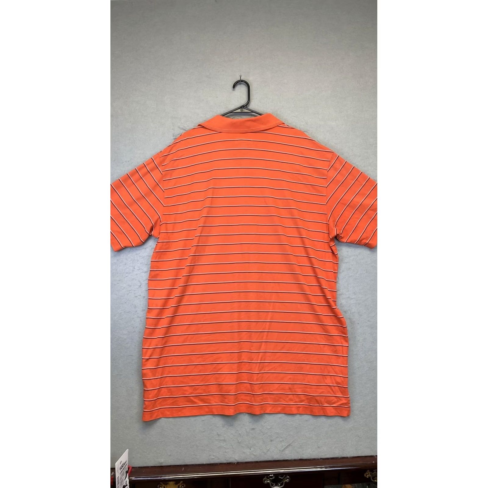 Vintage The Foundry Supply Co Polo Shirt Mens 2XLT Orange Stripe Quick-Dri Big & Tall Size US XXL / EU 58 / 5 - 5 Thumbnail