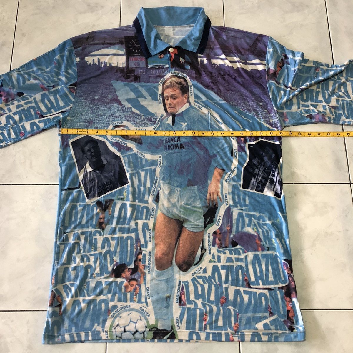 Vintage Vintage Lazio Gascoigne 10 THE POWER Gazza Polo Shirt Size US XXL / EU 58 / 5 - 15 Thumbnail