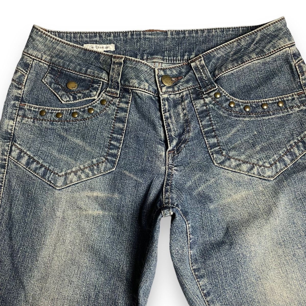 If Six Was Nine 🇯🇵 VINTAGE LUIS CHANTANT FLARE DENIM PANTS Size US 30 / EU 46 - 4 Thumbnail