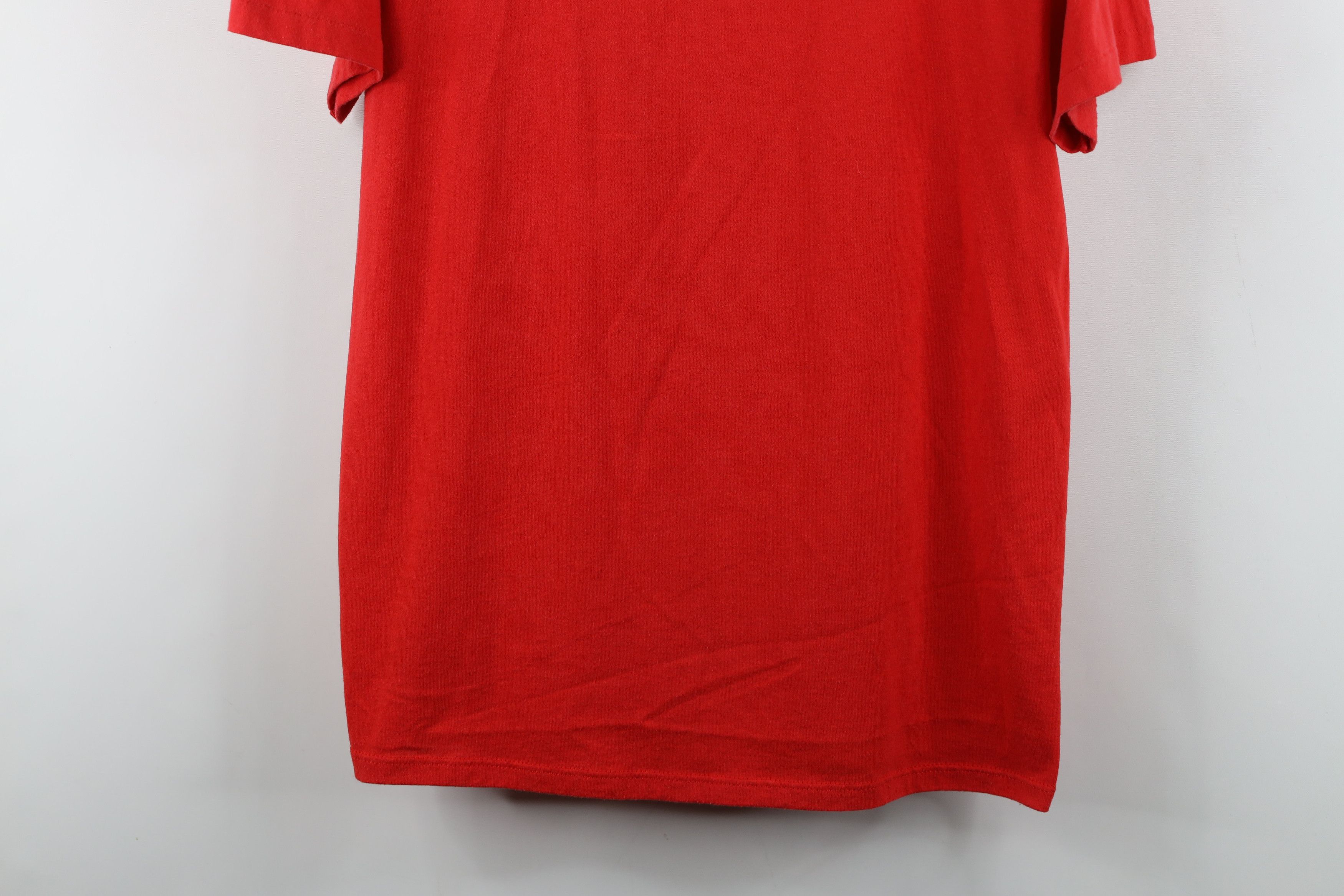 Russell Athletic Vintage 80s 90s Russell Athletic Blank Knit T-Shirt Red USA Size US L / EU 52-54 / 3 - 3 Thumbnail