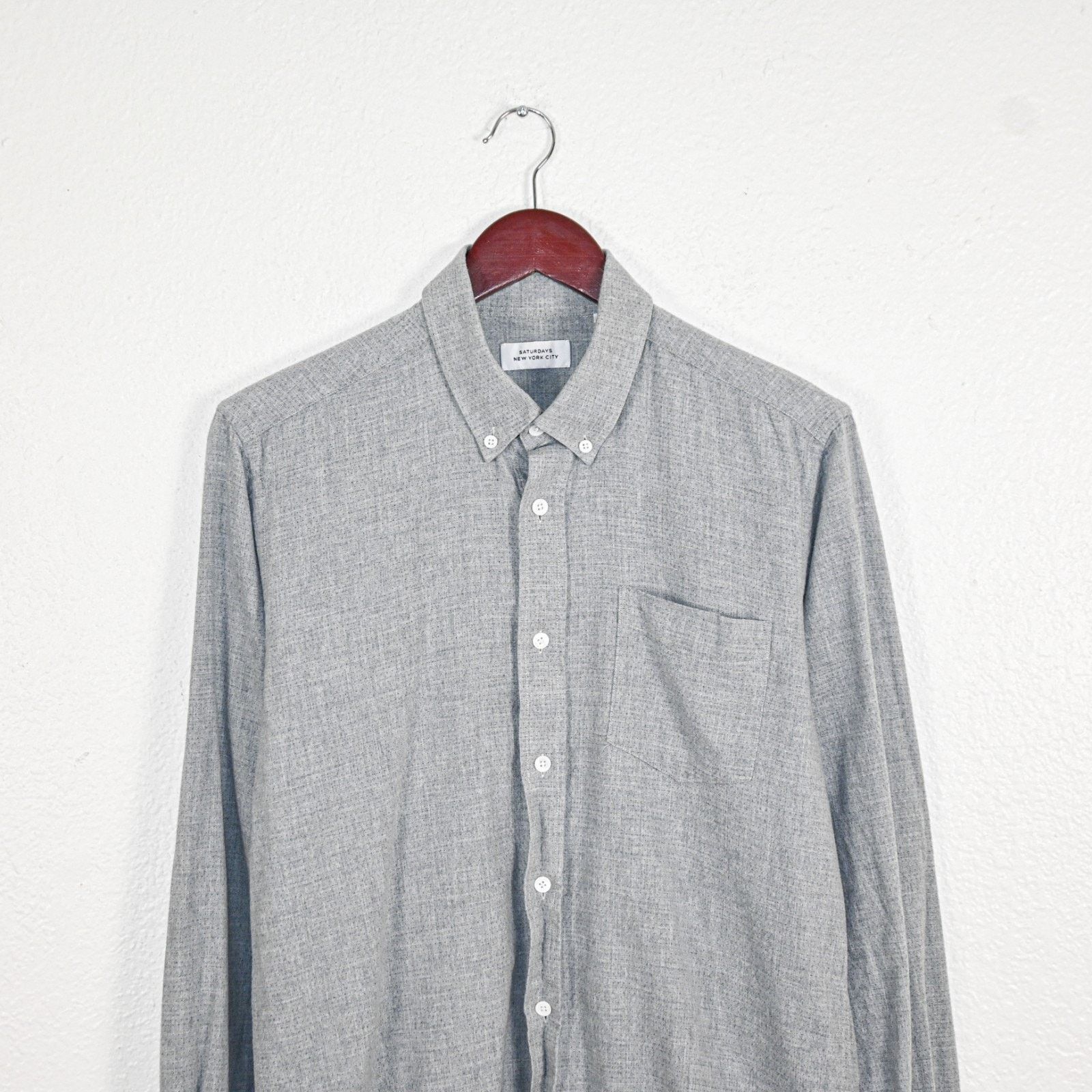 Saturdays NYC Saturdays NYC Button down Shirt Gray micro blue pin dot Size US M / EU 48-50 / 2 - 2 Thumbnail