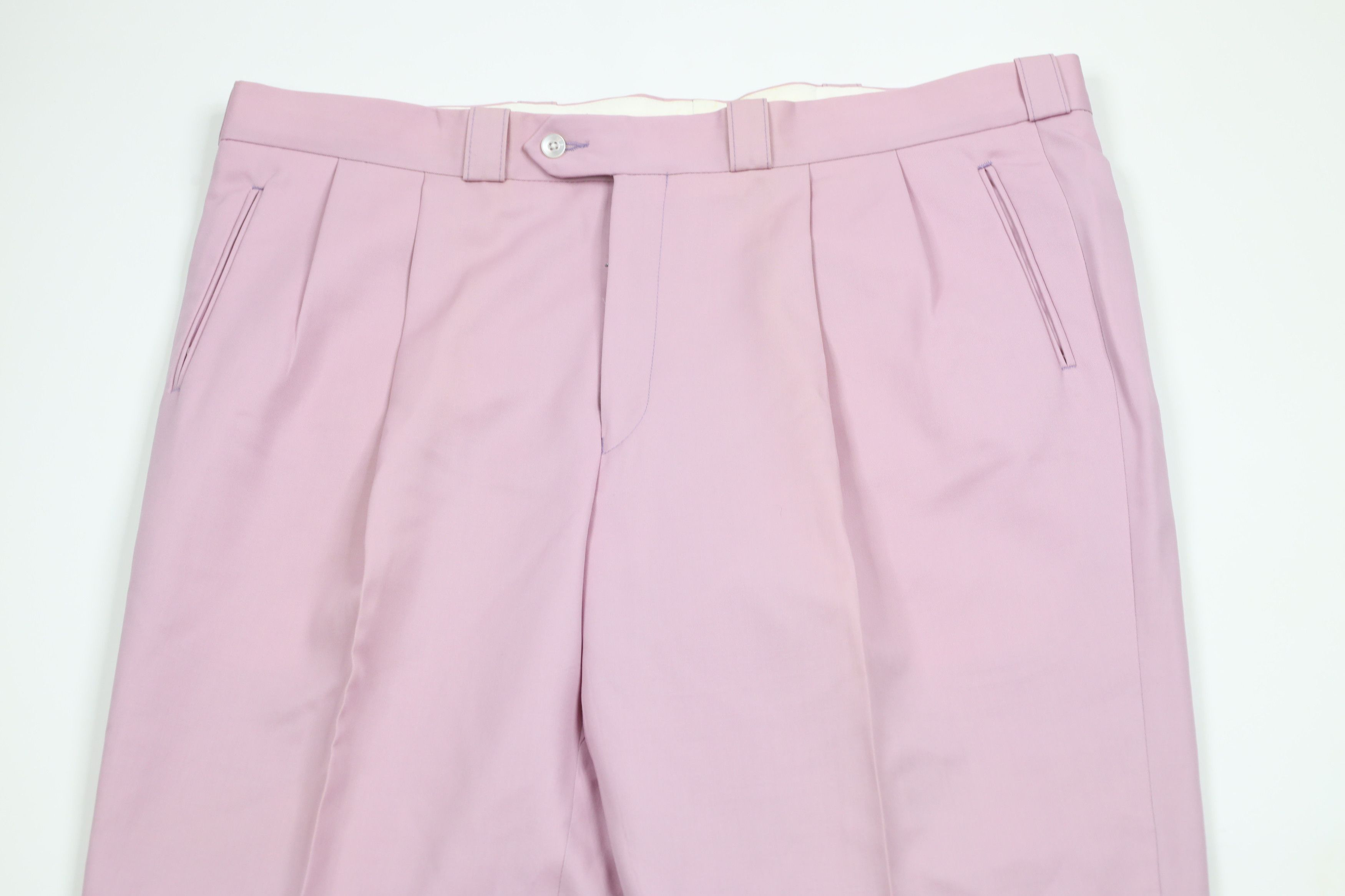 Vintage Vintage 90s Streetwear Pleated Wide Leg Chino Pants Purple Size US 40 / EU 56 - 2 Thumbnail