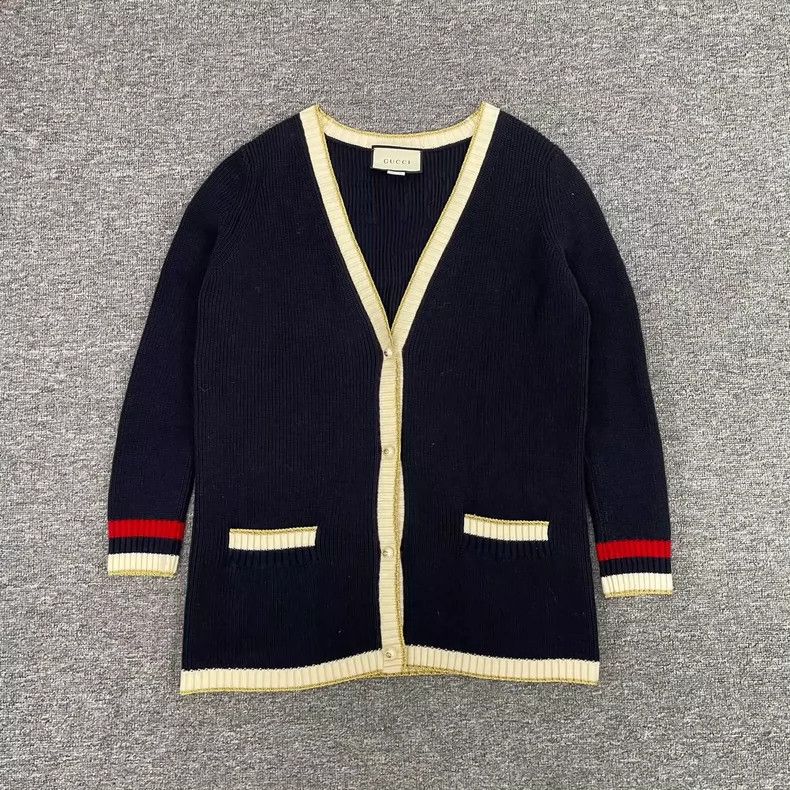 Gucci Gucci Gold thread pearl rhinestone heavy industry knitted c Size S / US 4 / IT 40 - 1 Thumbnail