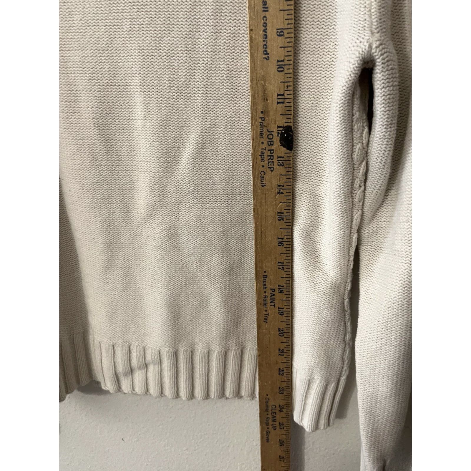Izod VINTAGE Izod Womens Ivory Balloon Sleeve V Neck Tight Knit Pullover Sweater Size M Size M / US 6-8 / IT 42-44 - 4 Thumbnail