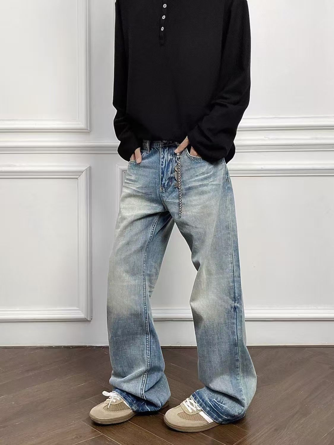 Vintage Men's blue washed vintage flared jeans y2k Size US 32 / EU 48 - 3 Thumbnail