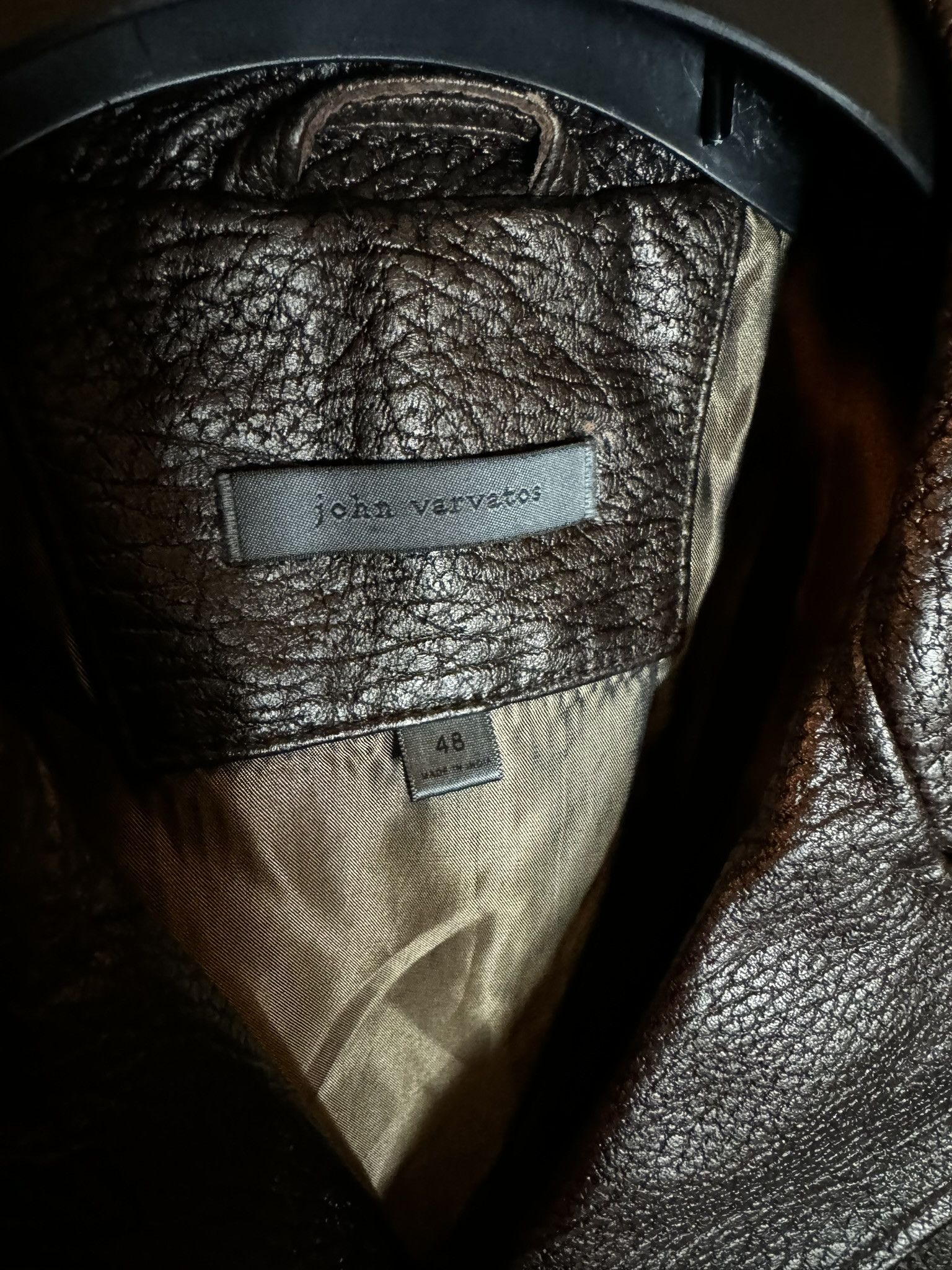 John Varvatos JOHN VARVATOS 25th YEAR Silver Foil Leather Moto Jacket sz48 Size US M / EU 48-50 / 2 - 4 Thumbnail