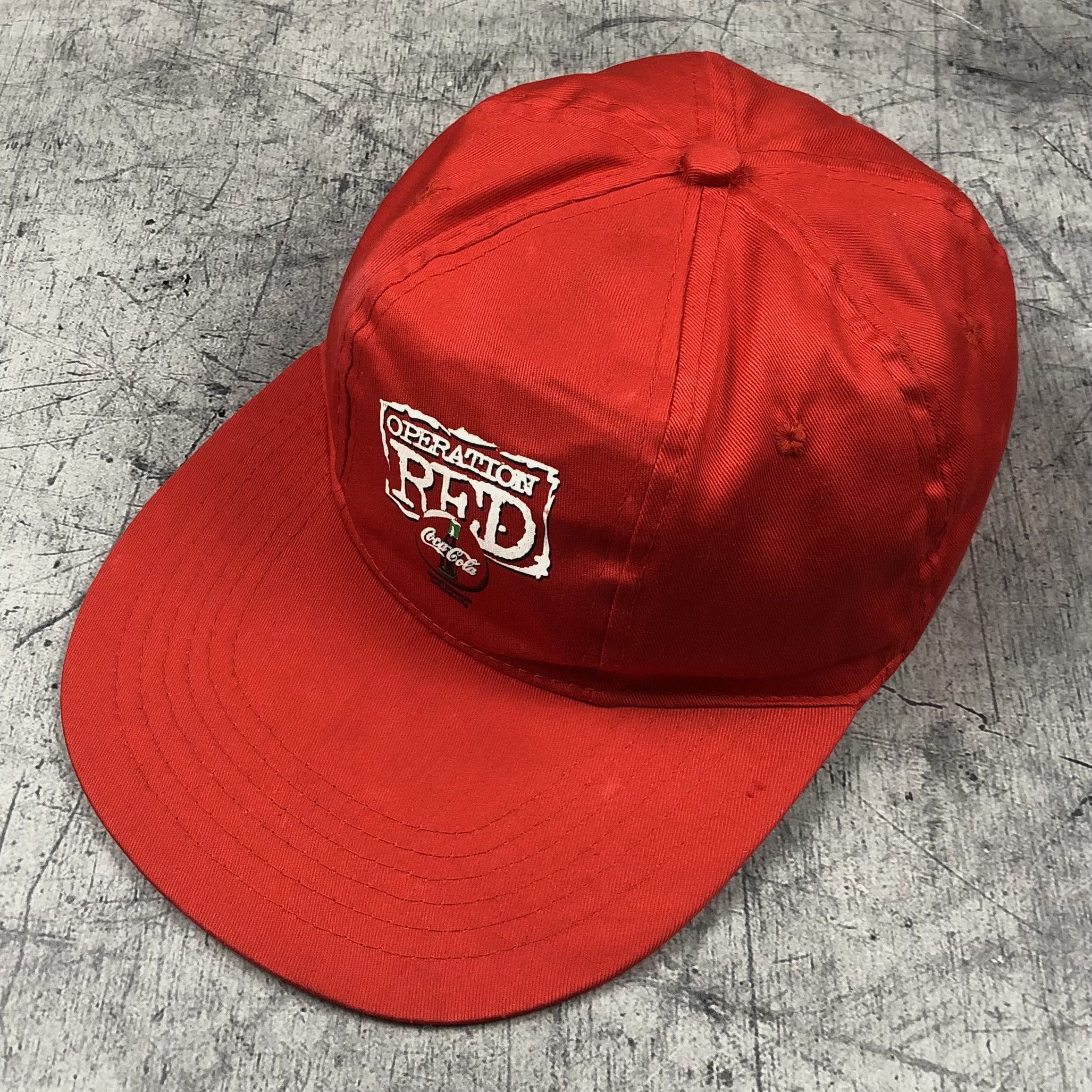 Coca Cola Vintage 90s Coca-Cola Red Operation Caffeine Long Visor Cap Size ONE SIZE - 2 Thumbnail