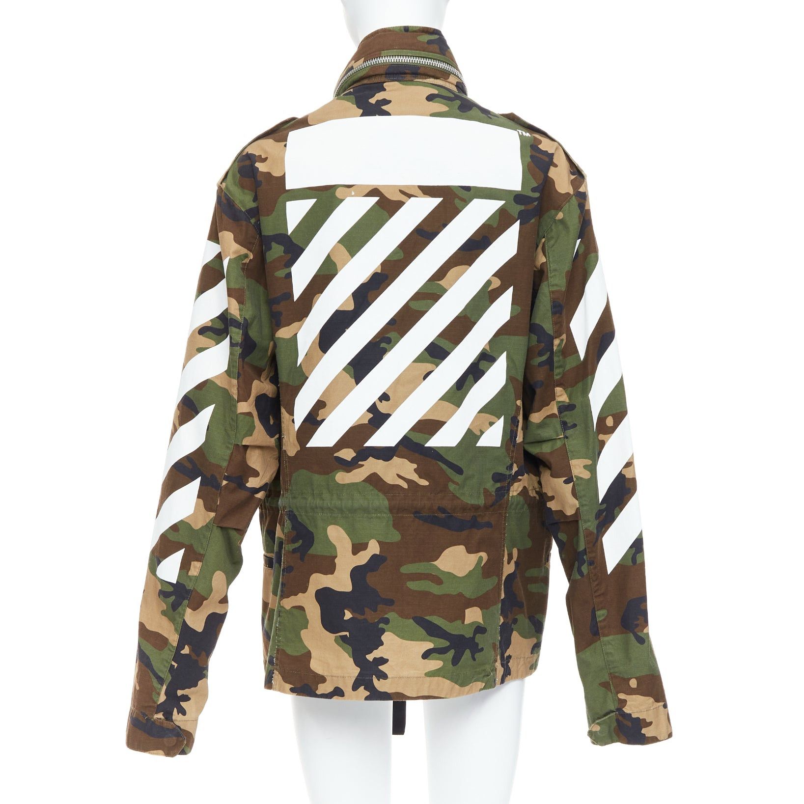 Off-White OFF WHITE Virgil Abloh green Camo cotton white logo field jacket M Size M / US 6-8 / IT 42-44 - 1 Thumbnail