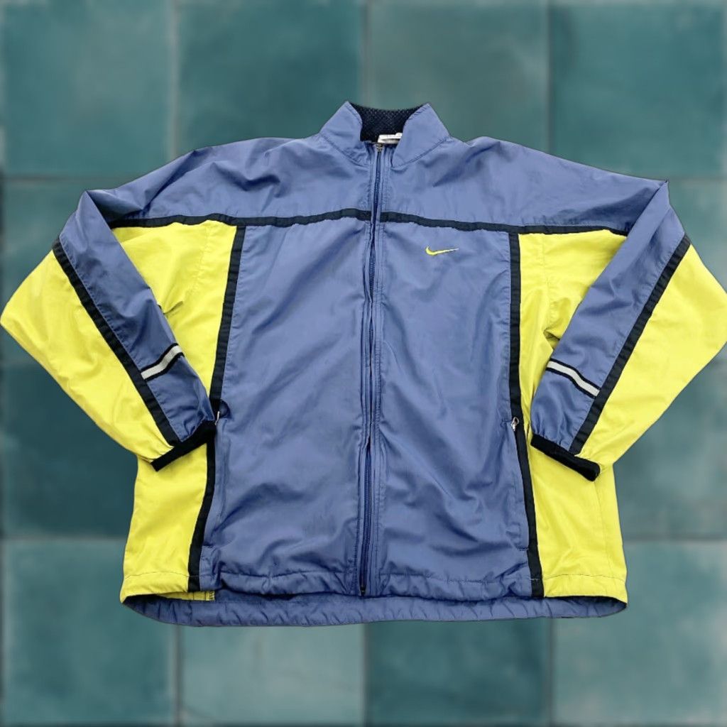 Nike VINTAGE Nike Windbreaker Jacket Womens Large L Green Grey Activewear Size L / US 10 / IT 46 - 1 Thumbnail
