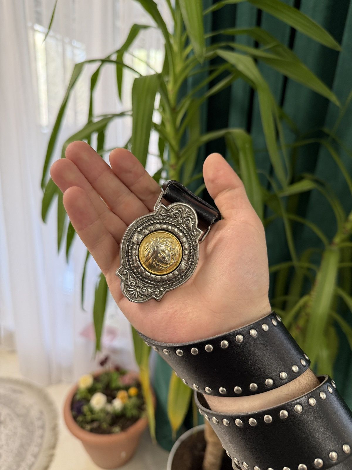 Japanese Brand studded y2k belt studs versace style Size ONE SIZE - 4 Thumbnail