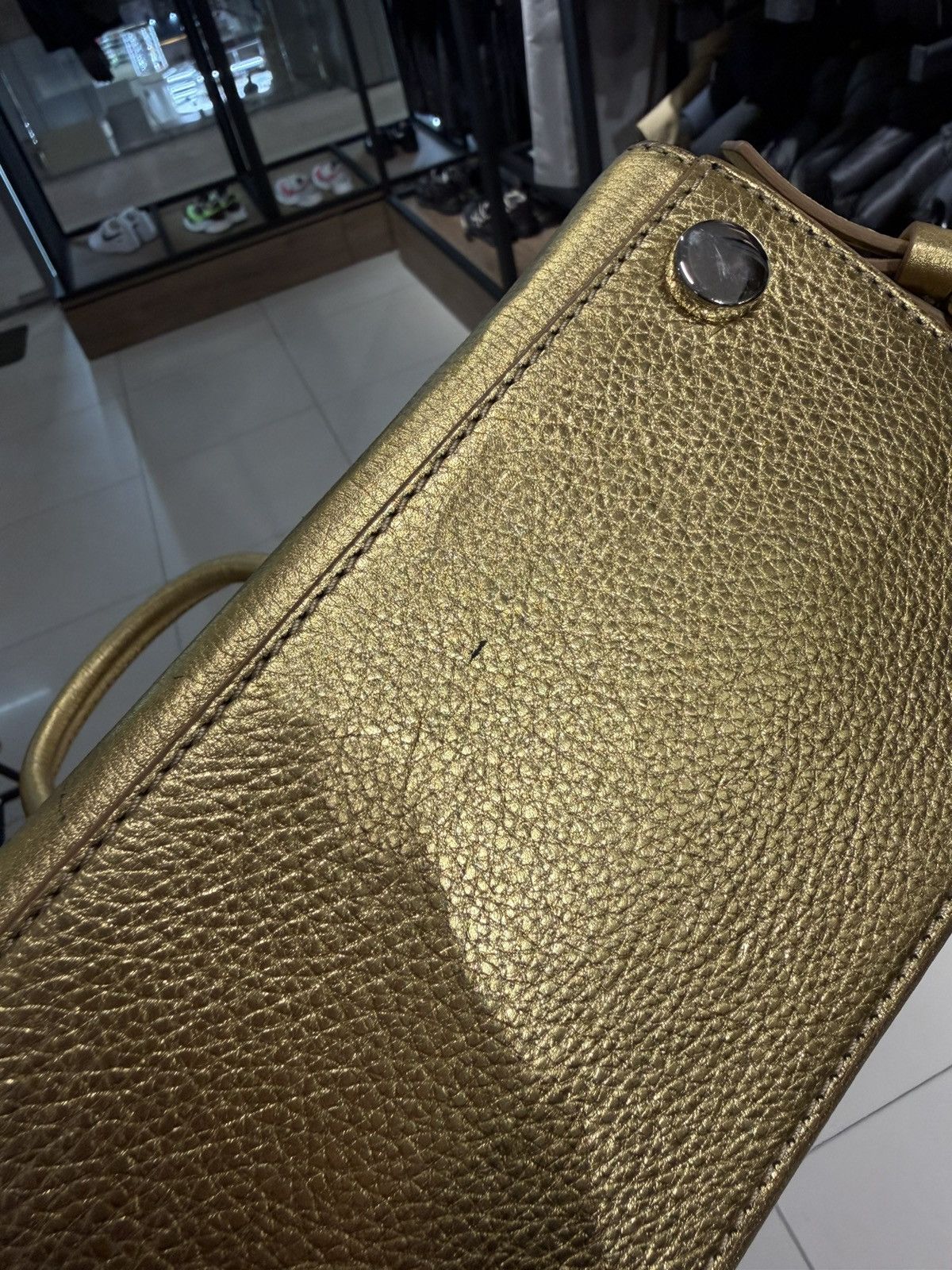 Giuseppe Zanotti Giuseppe Zanotti Gold Metallic leather Top Handle Bag logo Size ONE SIZE - 18 Thumbnail
