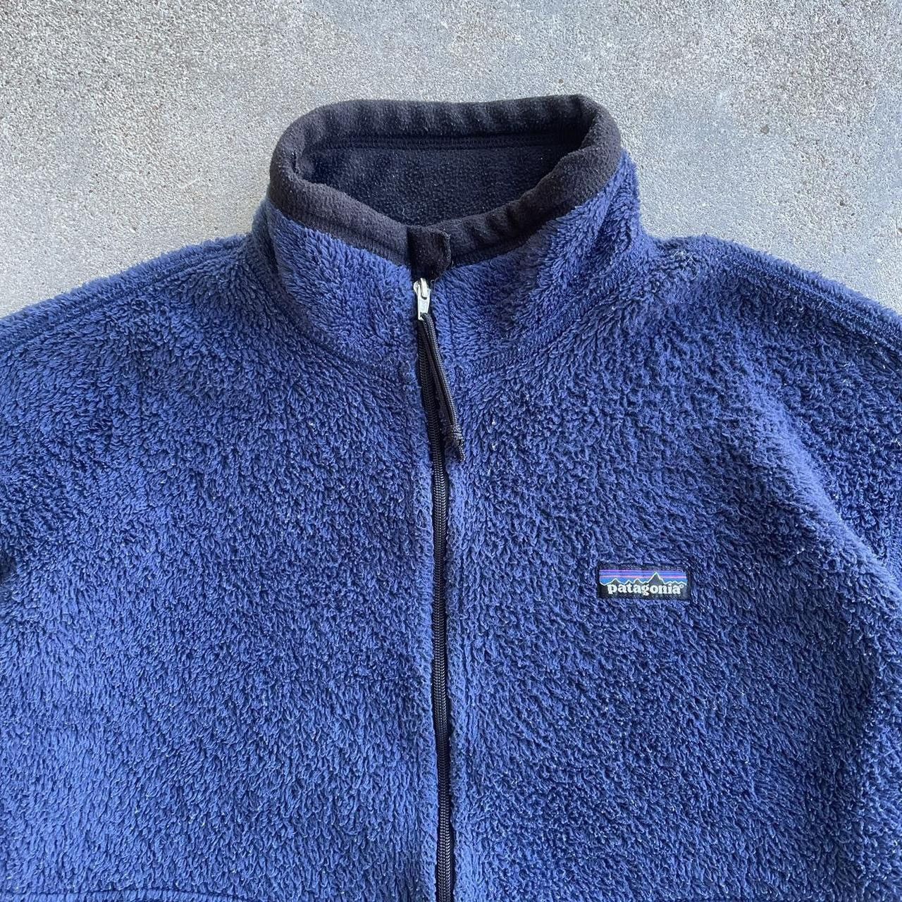 Patagonia × Vintage Crazy vintage 90s navy Patagonia deep pile fleece jacket Size US M / EU 48-50 / 2 - 3 Thumbnail