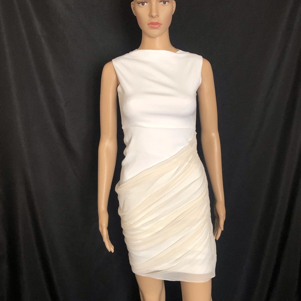 Alice + Olivia Alice + Olivia Lexie Drape-Skirt White Dress Size 2 Size XS / US 0-2 / IT 36-38 - 3 Thumbnail