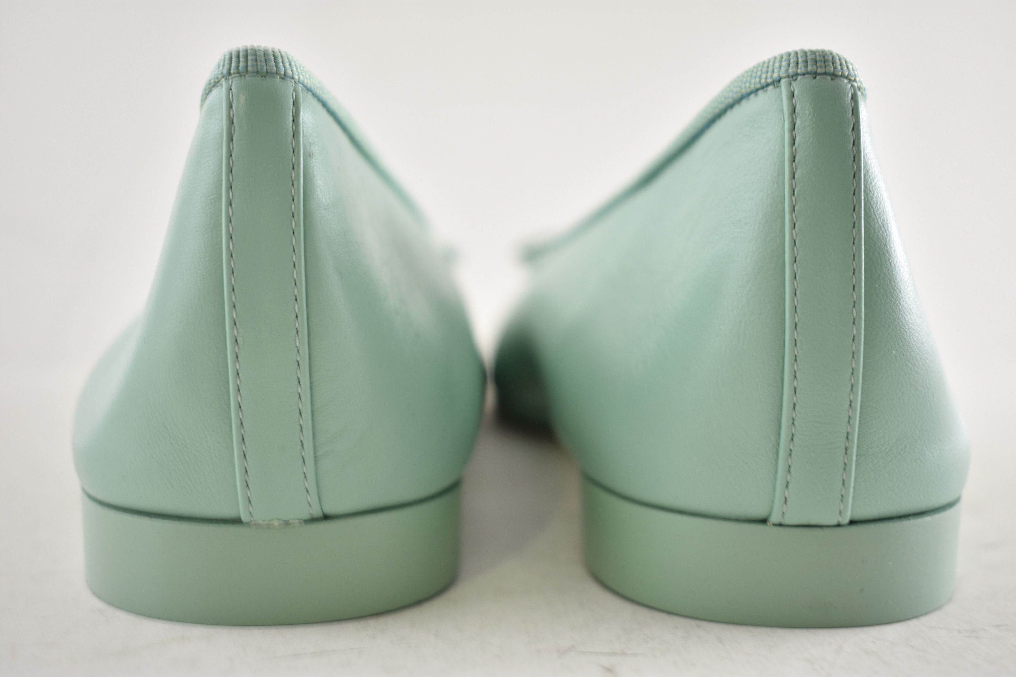 Chanel 26S Mint White Leather CC Logo Ballet Ballerina Flat 38 Size US 8 / IT 38 - 21 Thumbnail