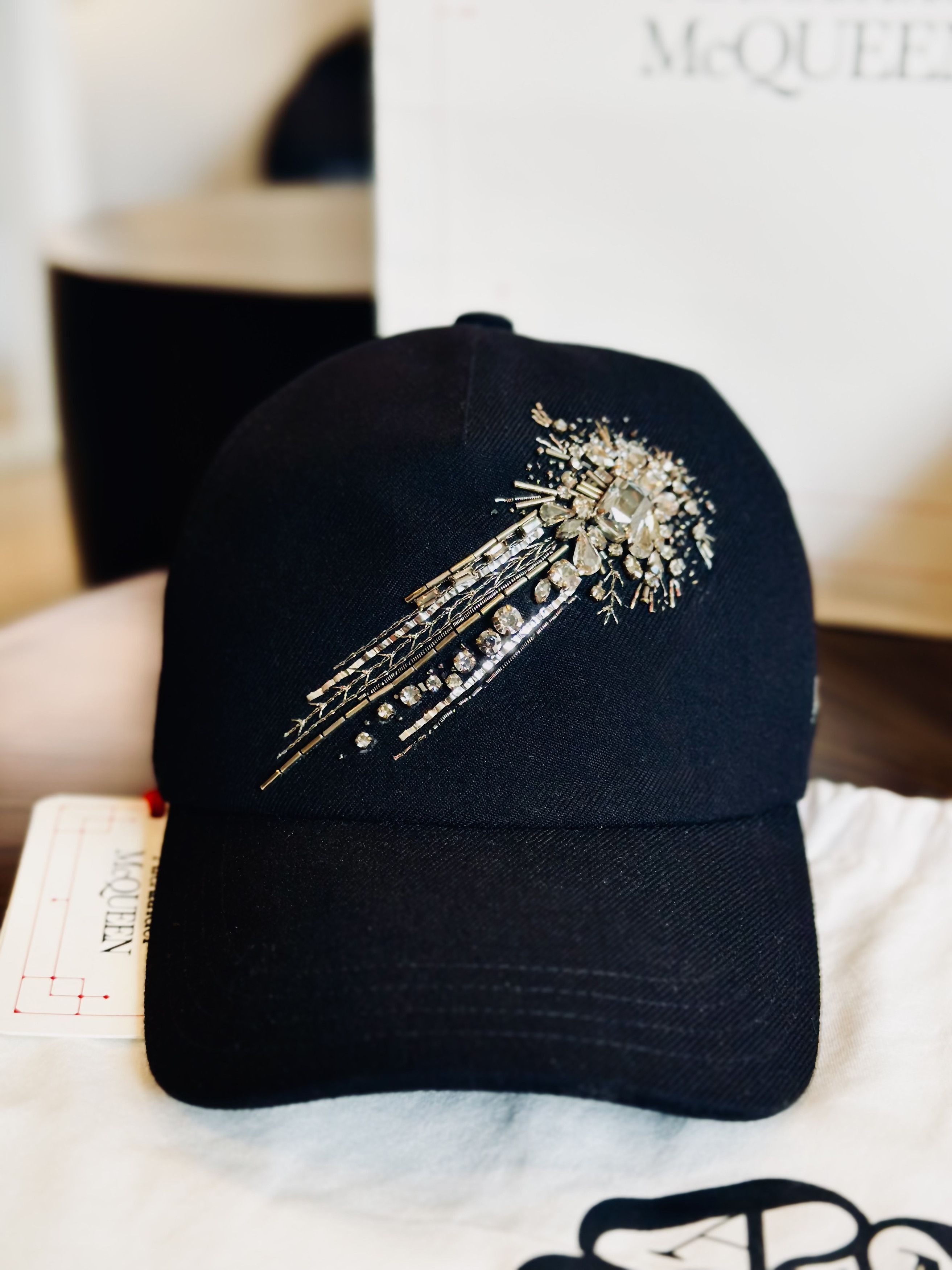 Alexander McQueen Alexander McQueen Astral Embellished Black Baseball Cap Size ONE SIZE - 2 Thumbnail